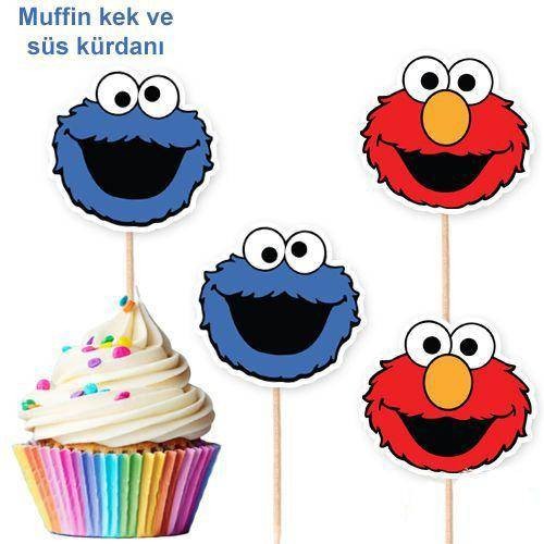 Kurabiye Canavarı Elmo 10'lu Şekilli Kürdan