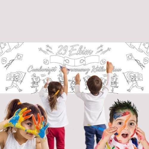 29 Ekim Cumhuriyet Bayramı Boyama Posteri 50*150 cm