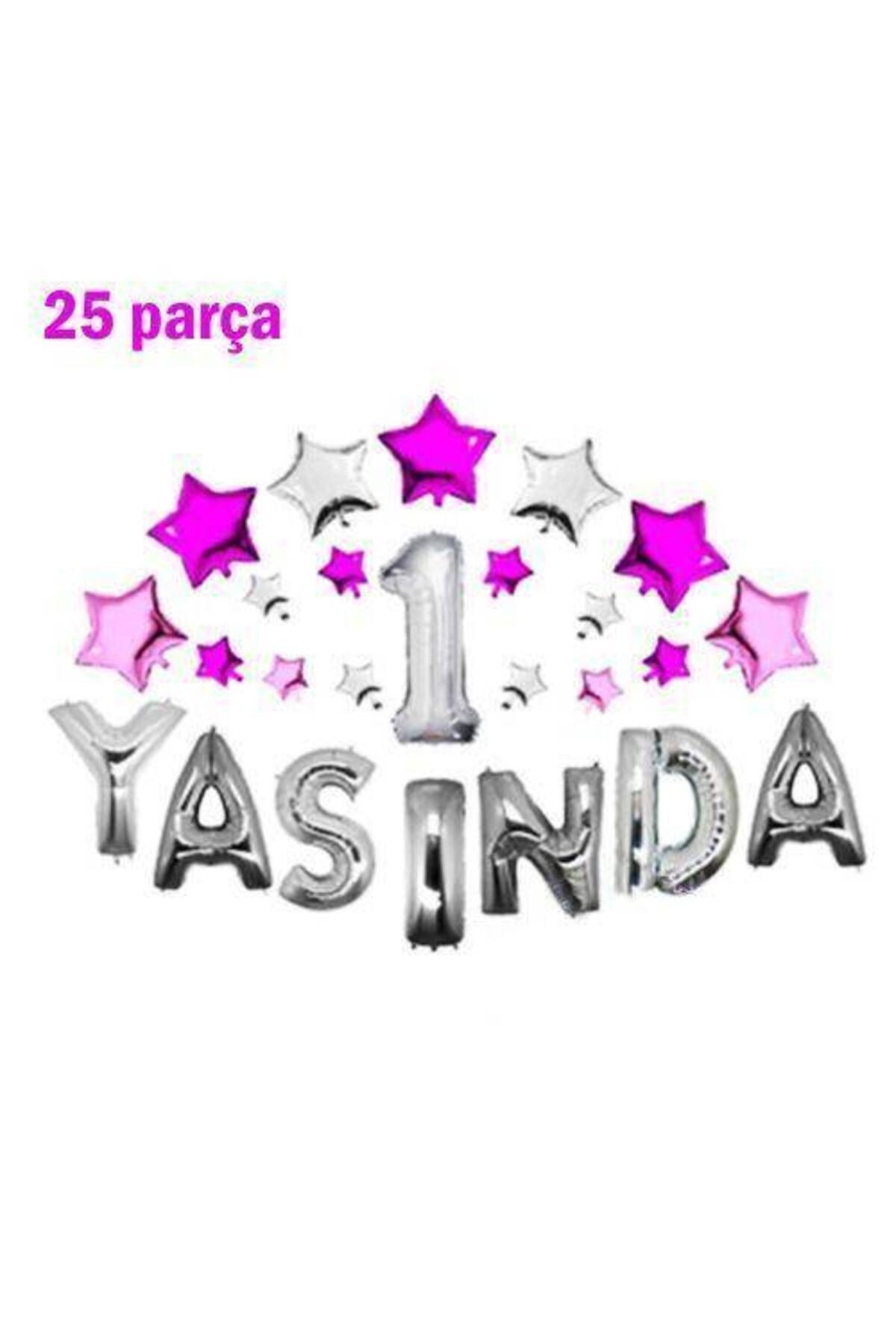 1 Yaşında Folyo Balon Seti Pembe (35 Cm)