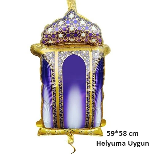 Ramazan Mor Kandil Figürlü Folyo Balon 45 cm