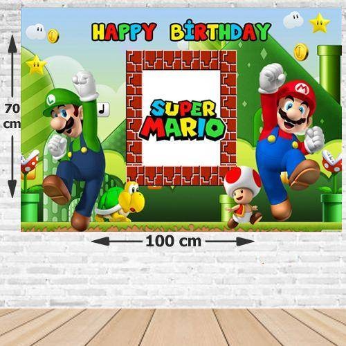 Süper Mario Doğum Günü Parti Afişi 70*100 cm