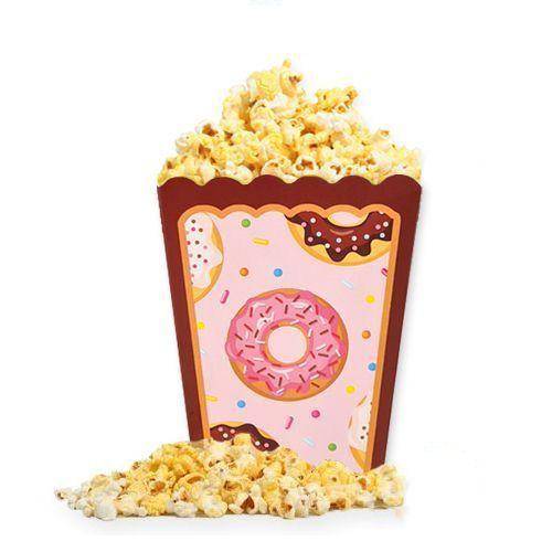 Donut Desenli Pop Corn Kutusu 8'li