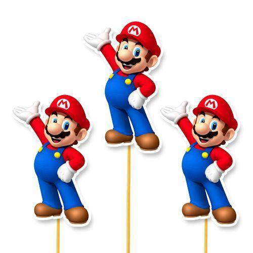 Süper Mario Çubuklu Parti Aksesuarı 6 Adet