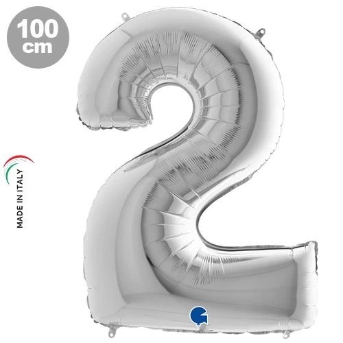 Gümüş 100 cm 2 Rakam Folyo Balon