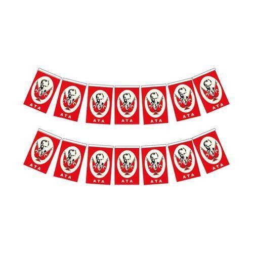 İpli Atatürklü Bayrak Orta Boy 13*8 cm 40'lı
