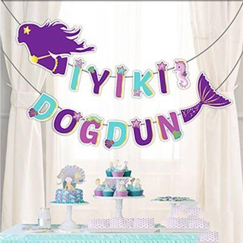 Deniz Kızı Şeklinde İyi ki Doğdun Yazısı 120 cm