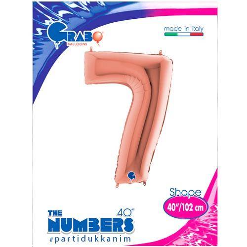 7 Rakam Folyo Balon Rose Gold (100x70 cm)