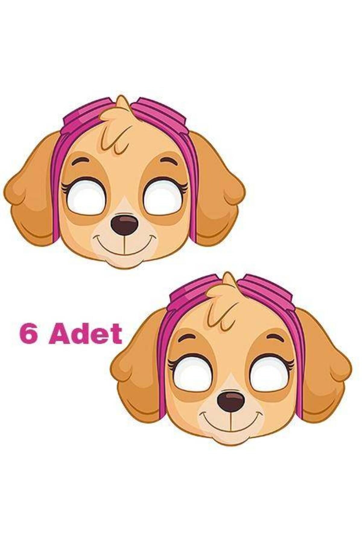 6 Adet Paw Patrol Skye Kağıt Maske