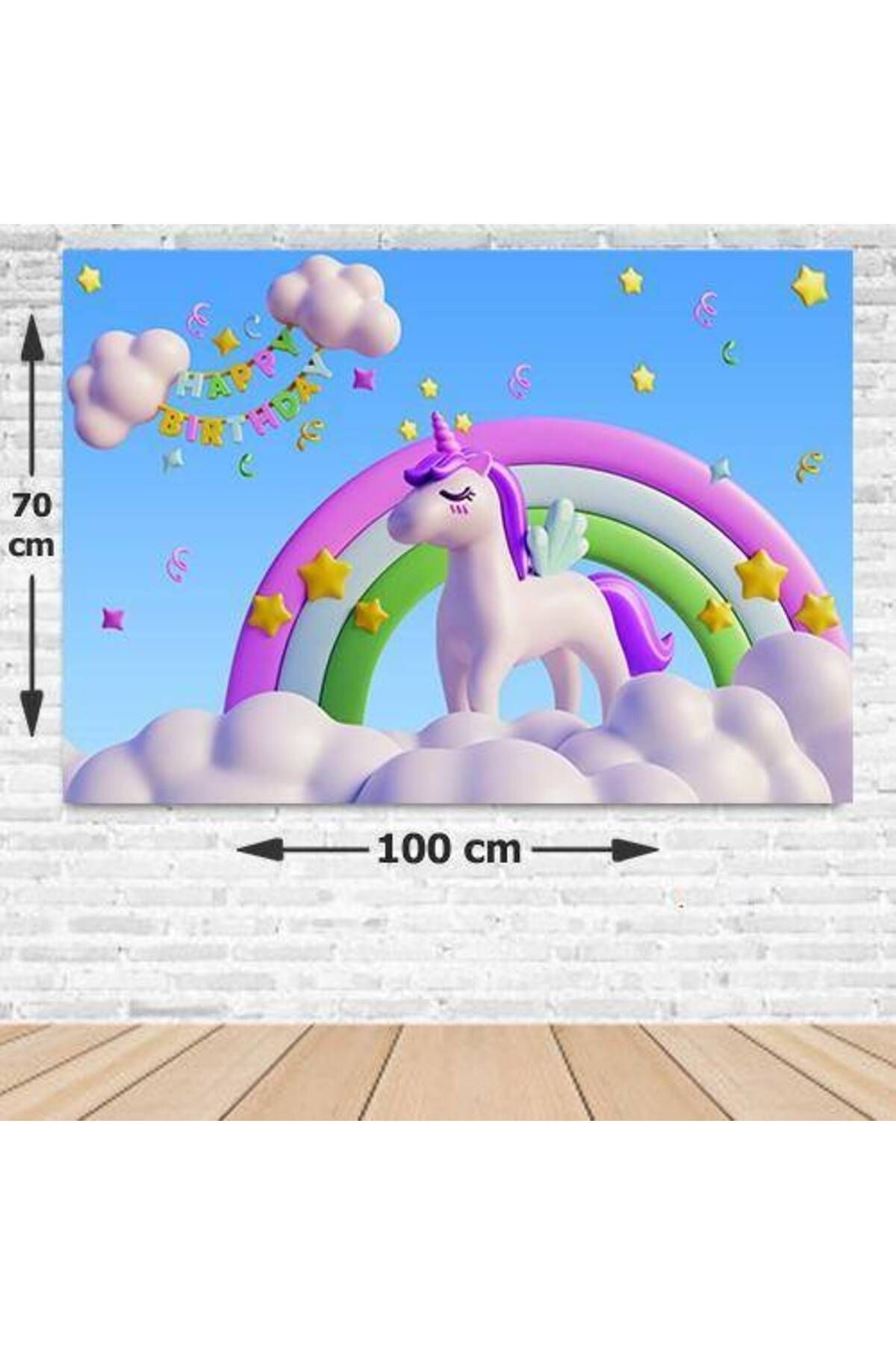 Unicorn Doğum Günü Parti Afişi 70*100 Cm