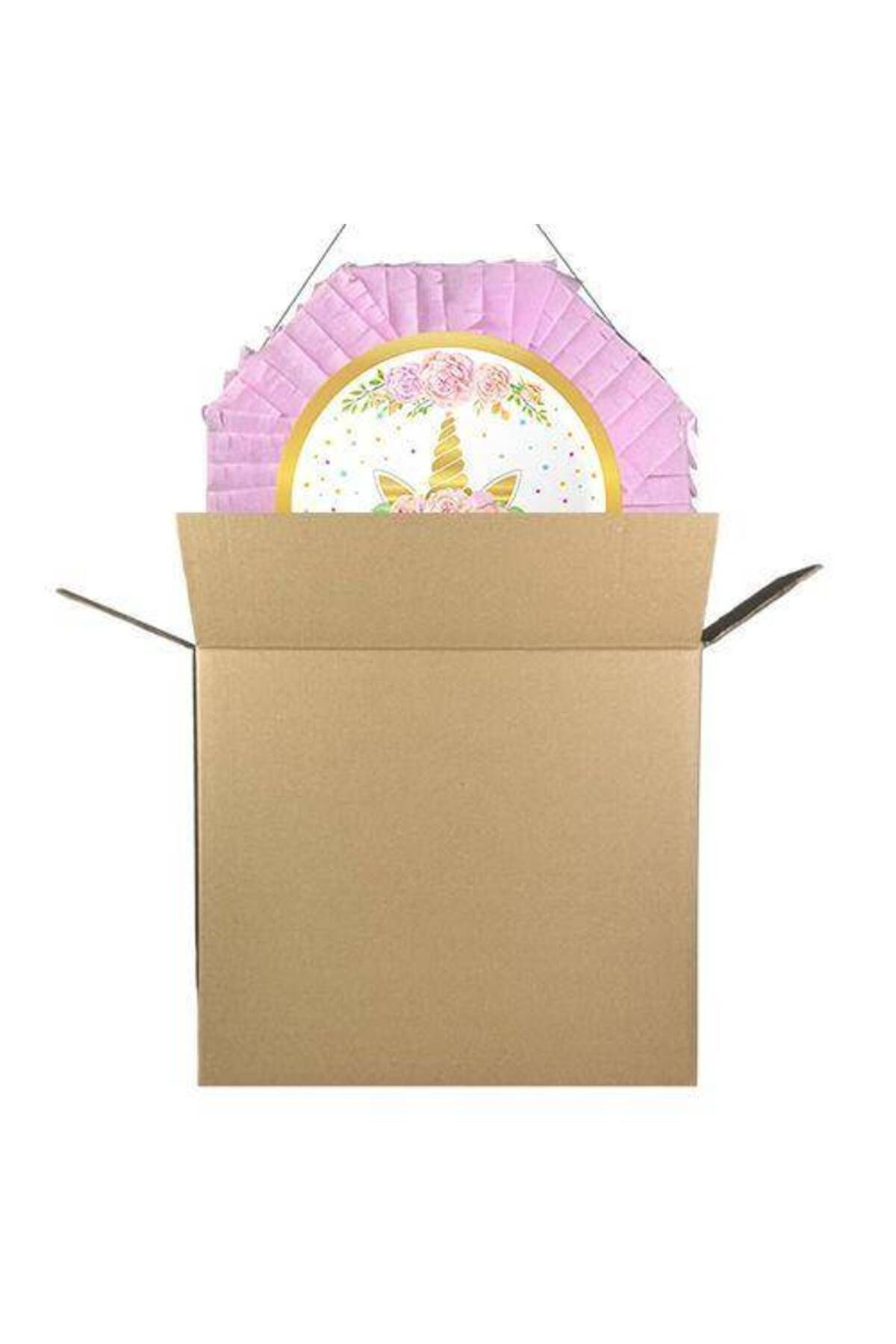Unicorn Gold Boynuzlu Pinyata 42 Cm + Sopası