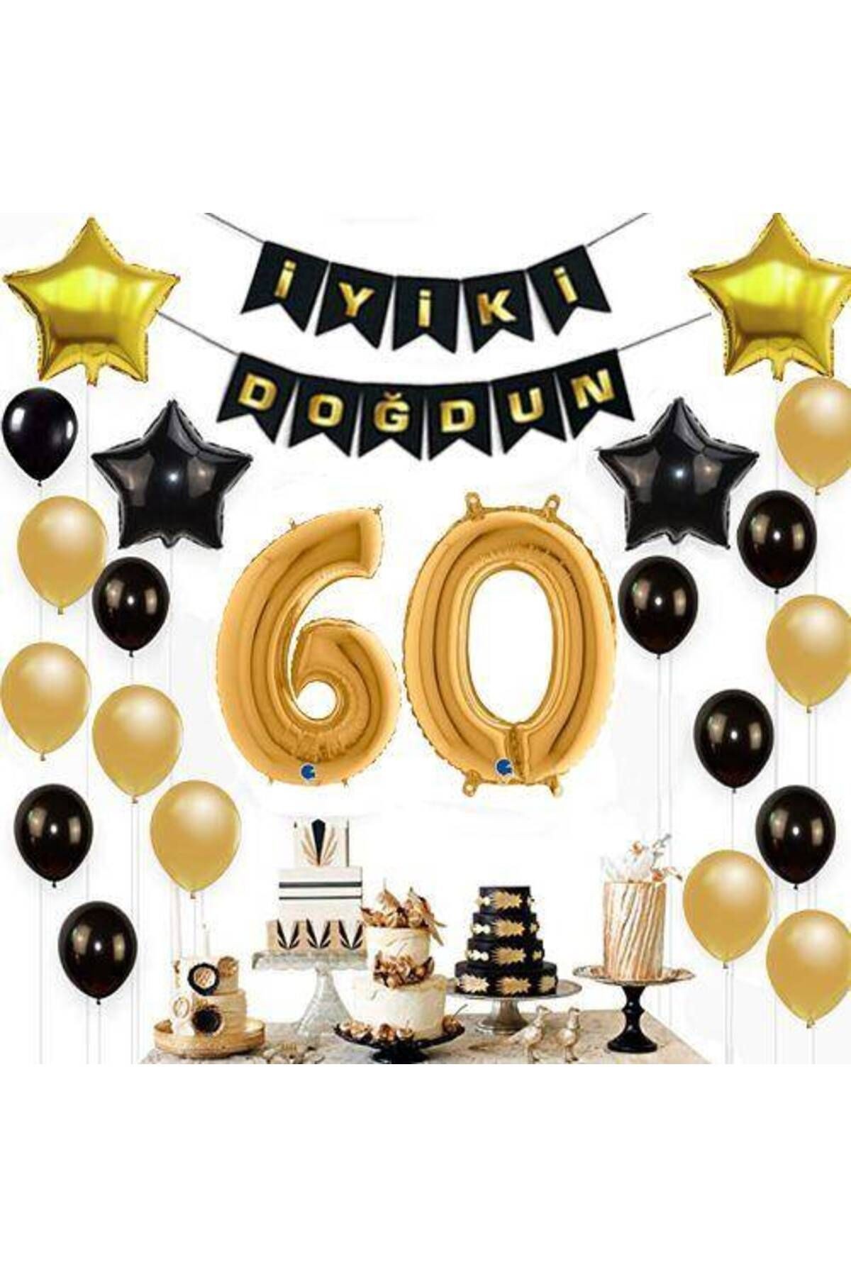 60 Yaş Doğum Günü Süsleri Seti