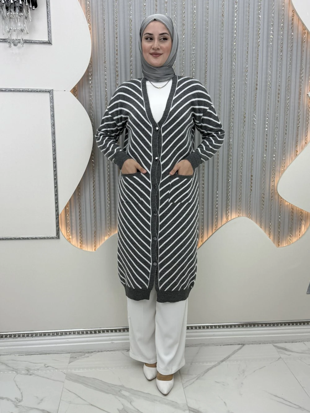 Mehlika Çizgili Hırka