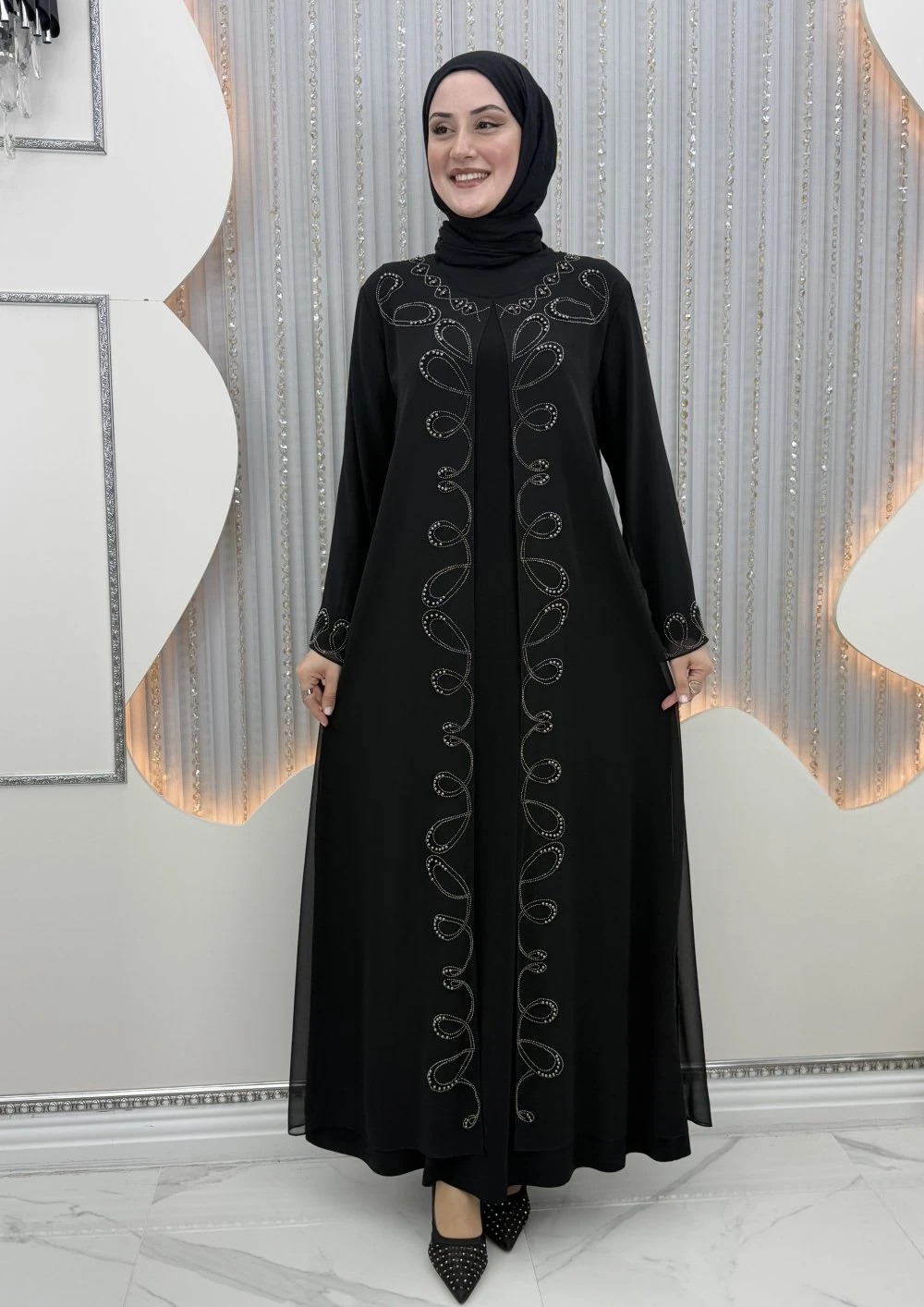 Mücevher elbiseli hırka