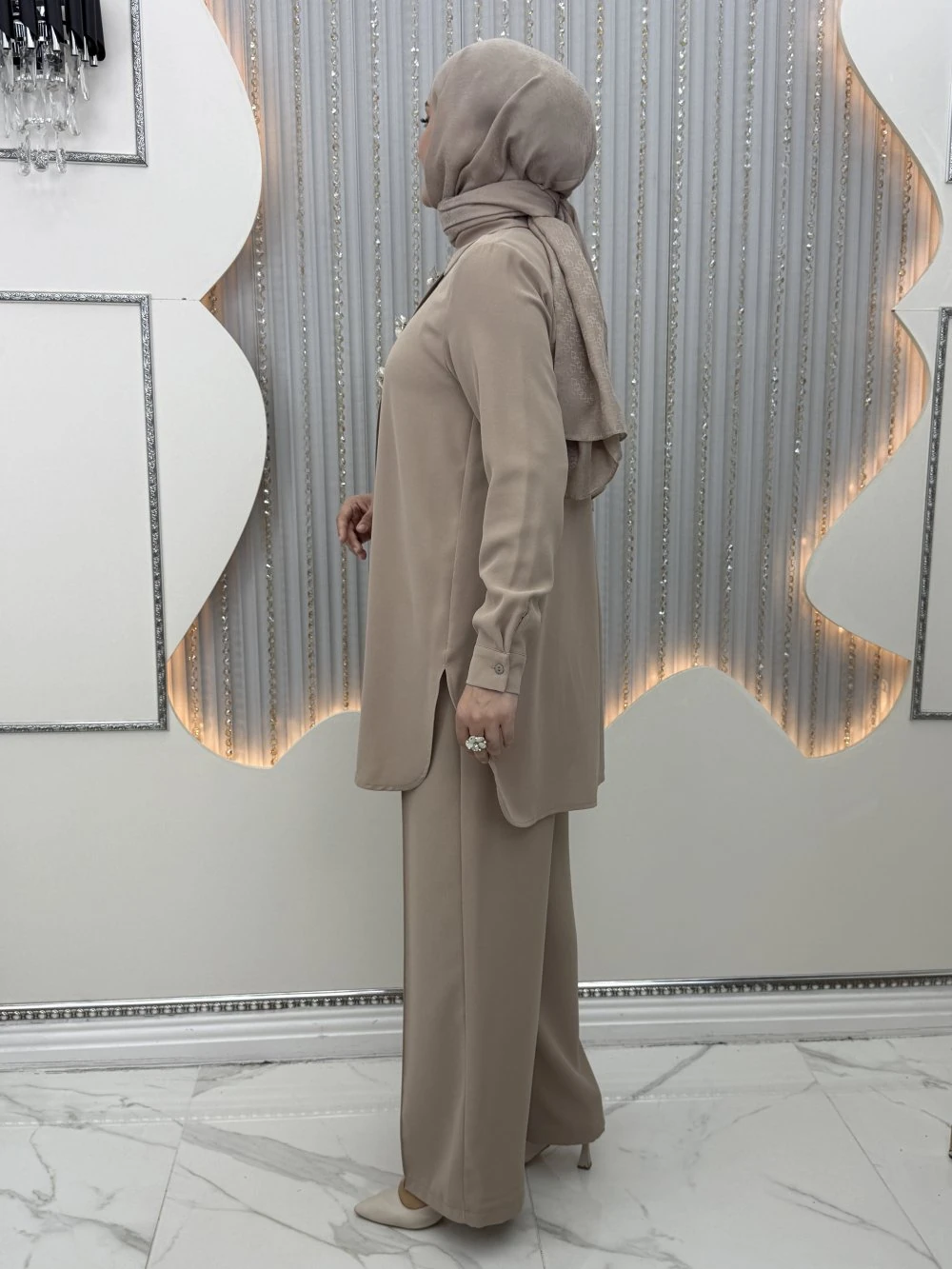 Menekşe Pantolonlu Takım