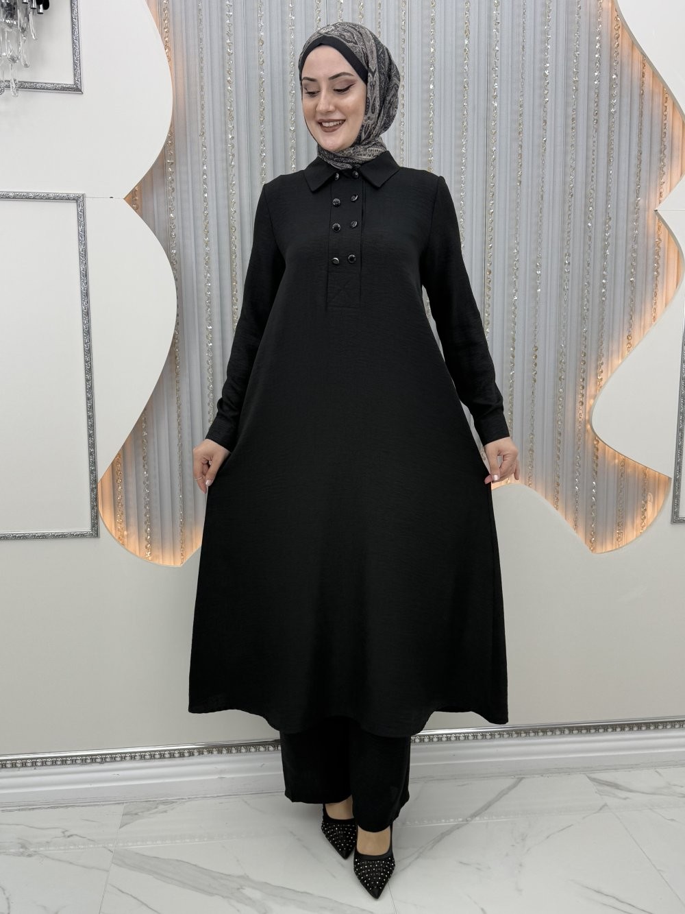 Adevi pantolonlu takım Siyah