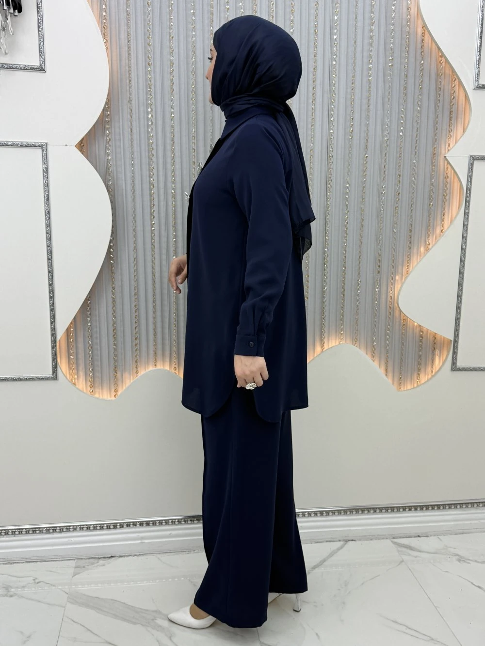 Menekşe Pantolonlu Takım