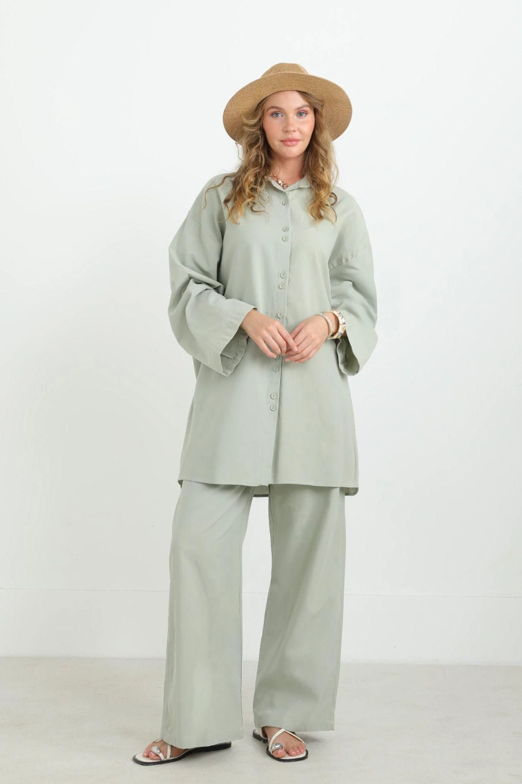 Oversize Düğmeli Takım