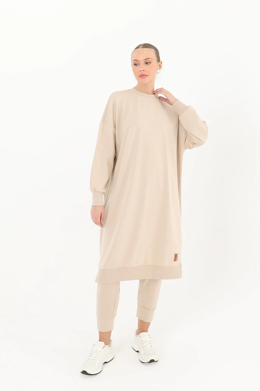 Uzun sweatshirt - Bej