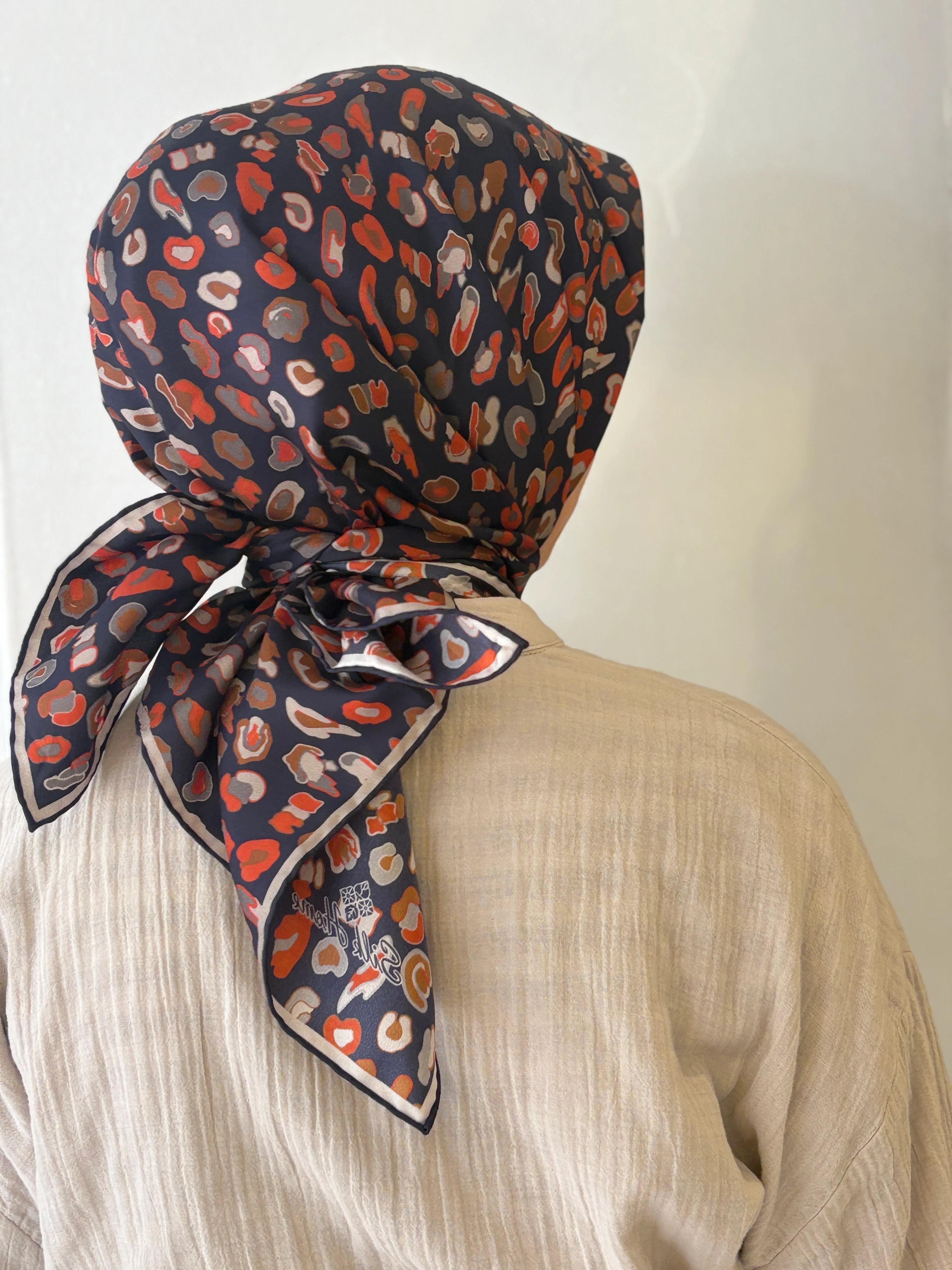 Silkhome twill İpek Eşarp - Siyah-Kırmızı