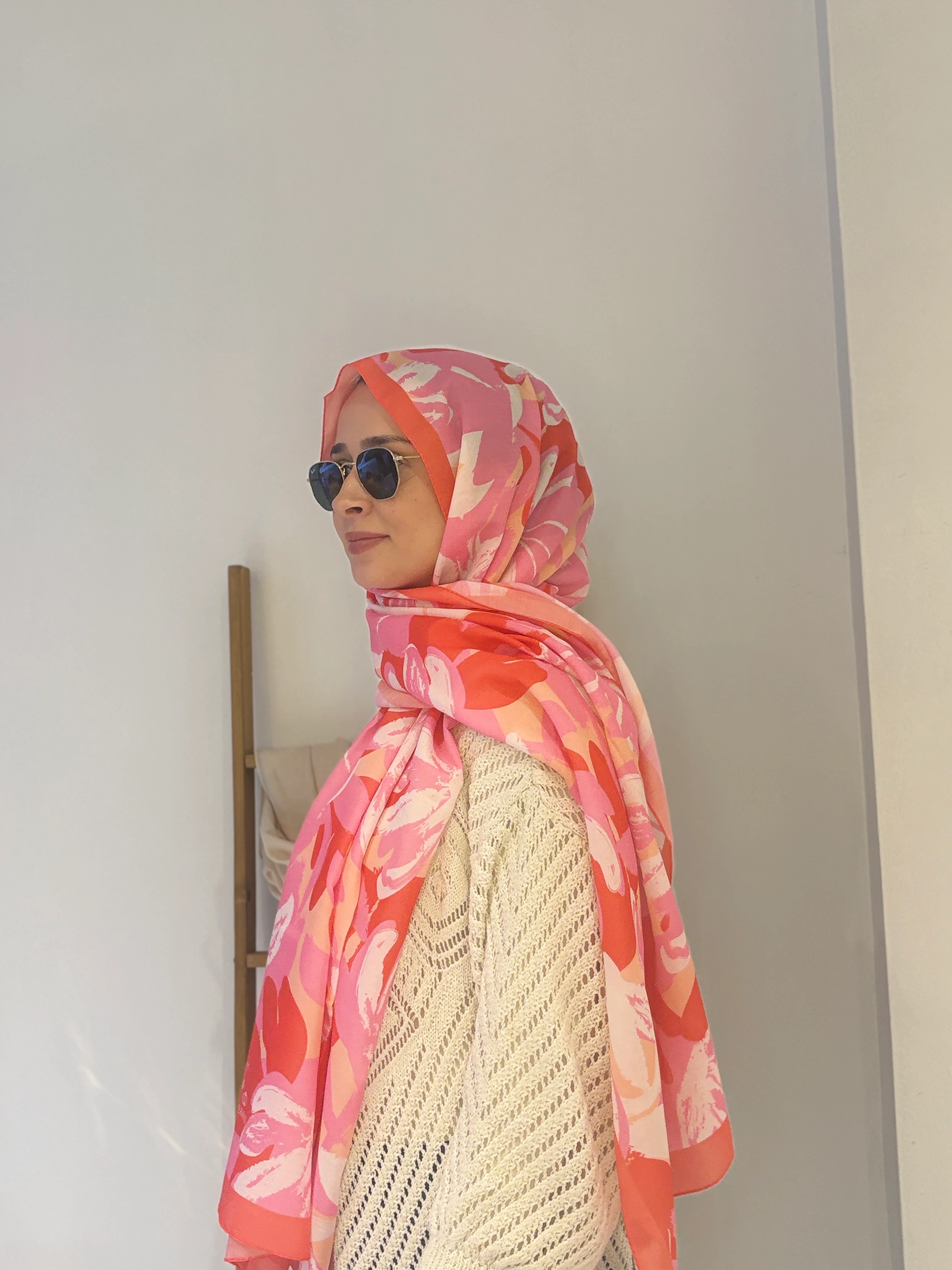 İpekhan Soft Şal - Pembe-Nar çiçeği