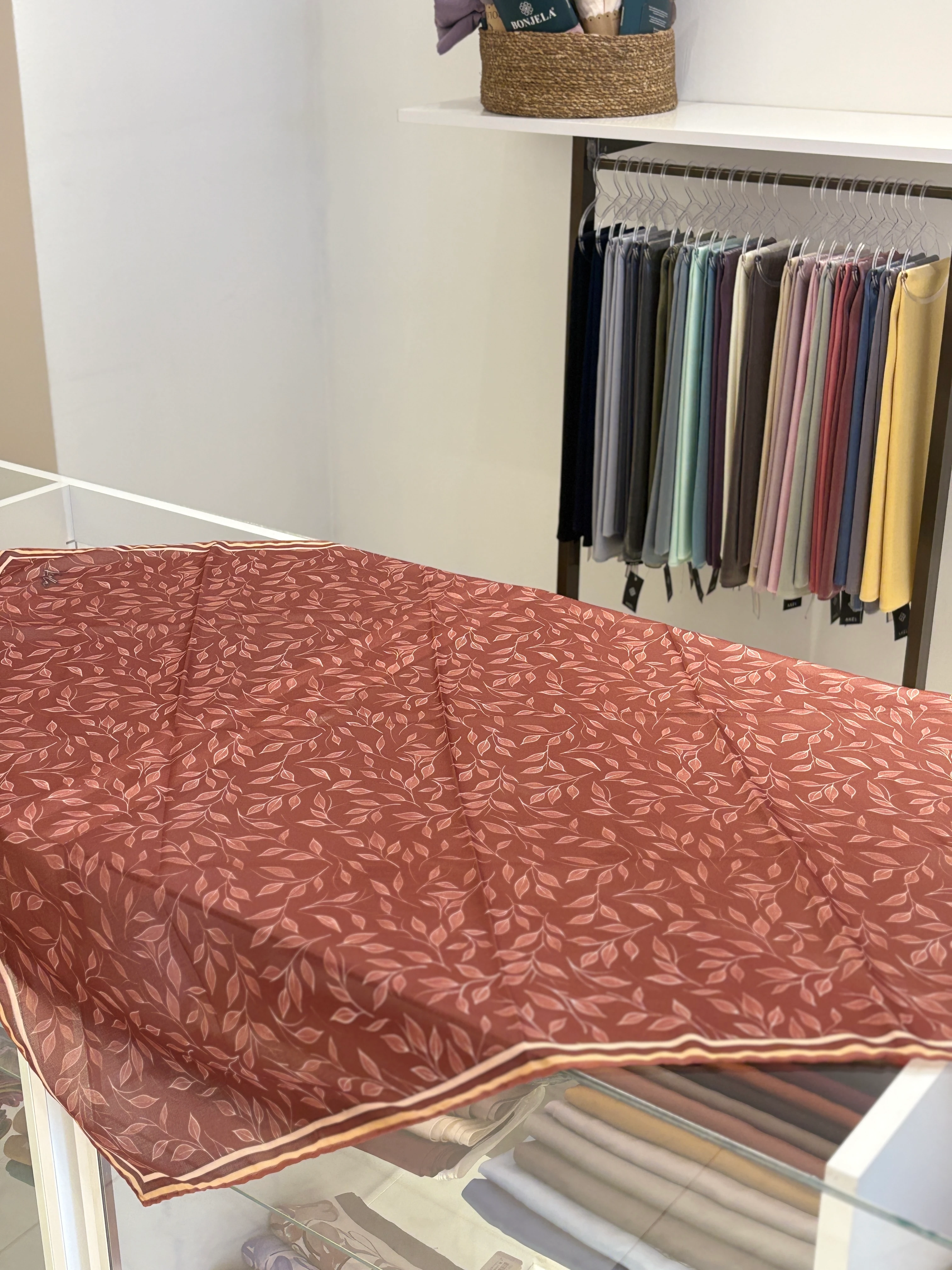 Locella Soft Eşarp - Kiremit-Kahve