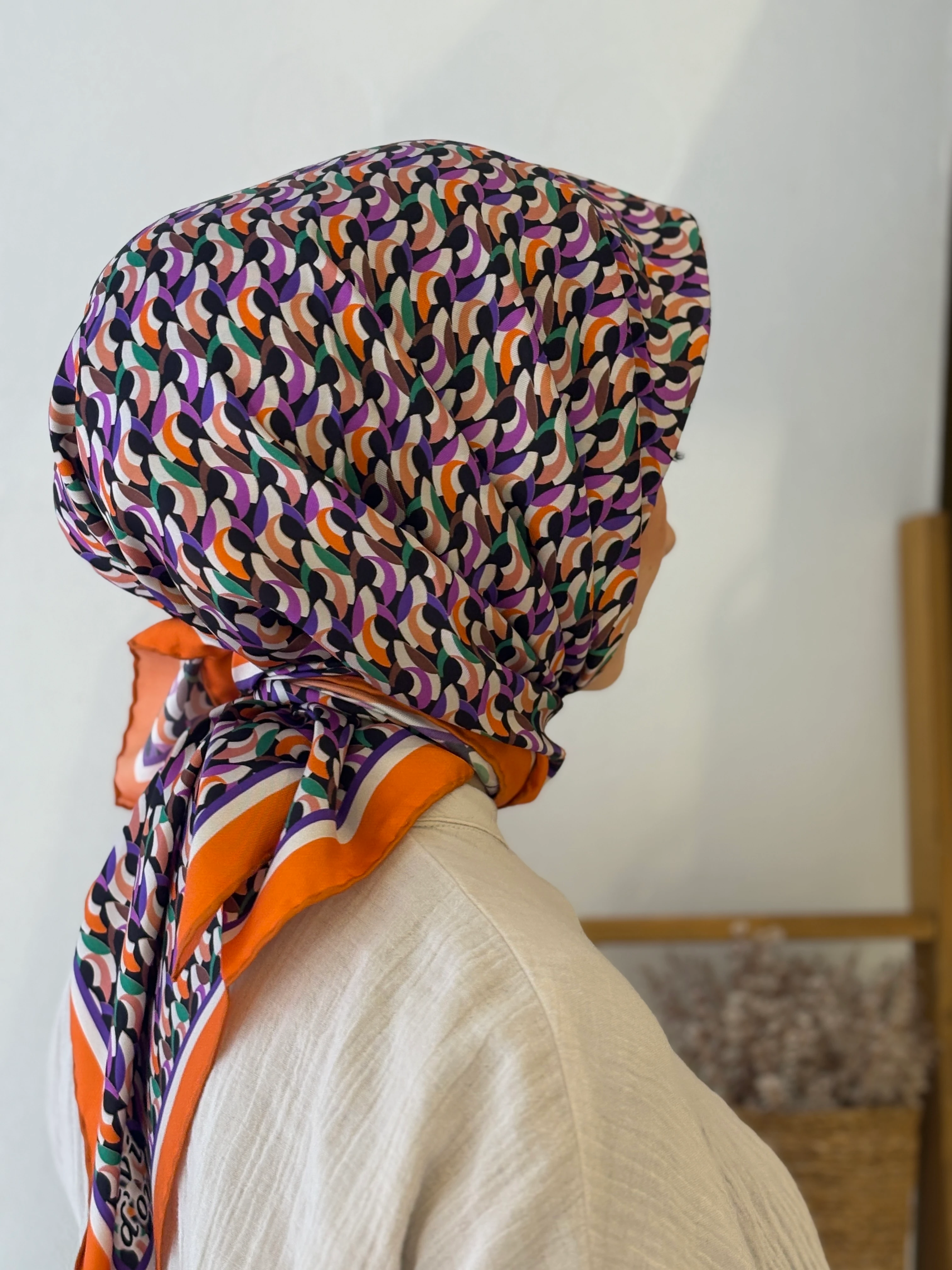 Levidor Twill İpek Eşarp - Turuncu