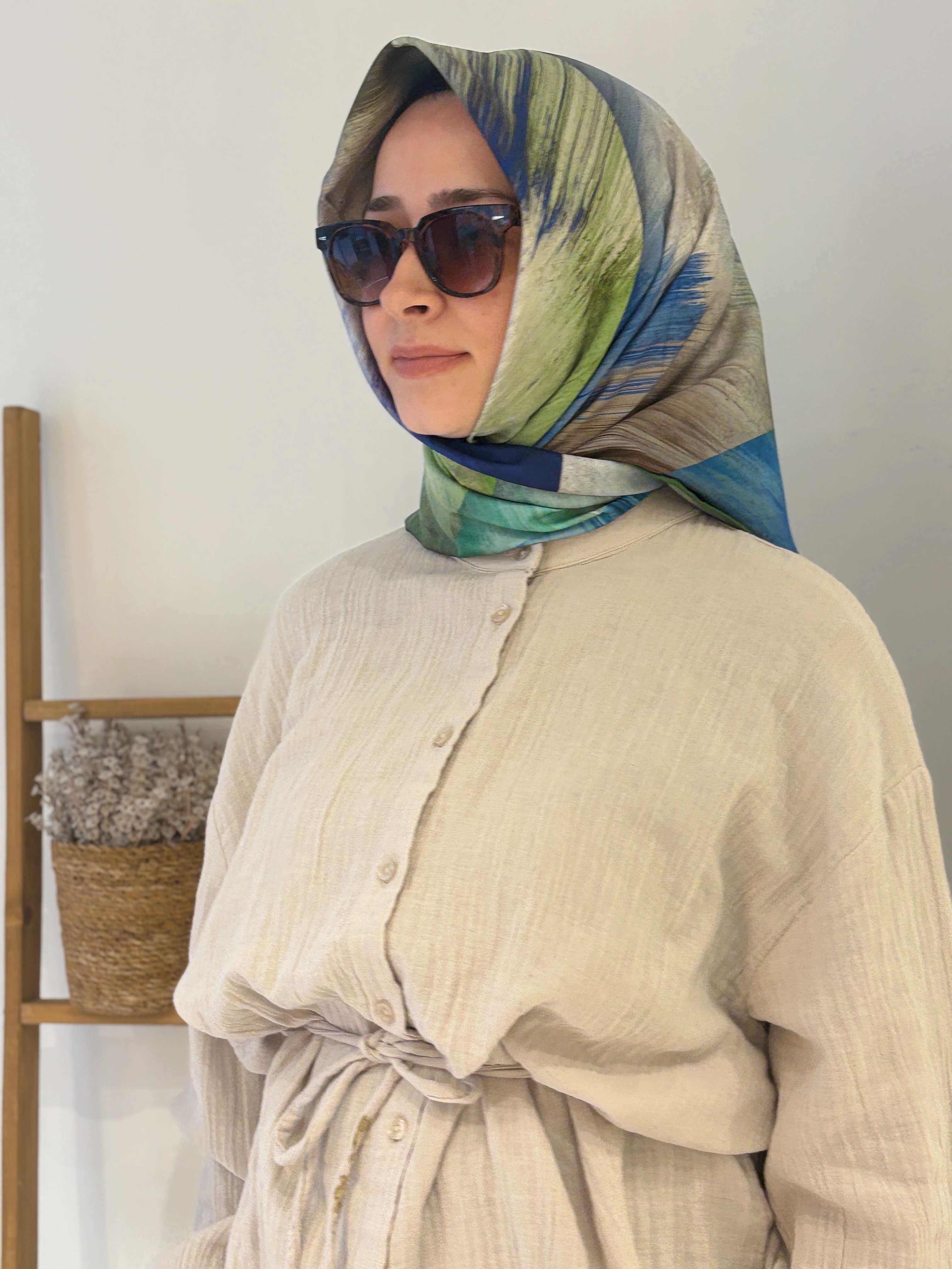 Levidor Trend Twill Eşarp - koyu yeşil