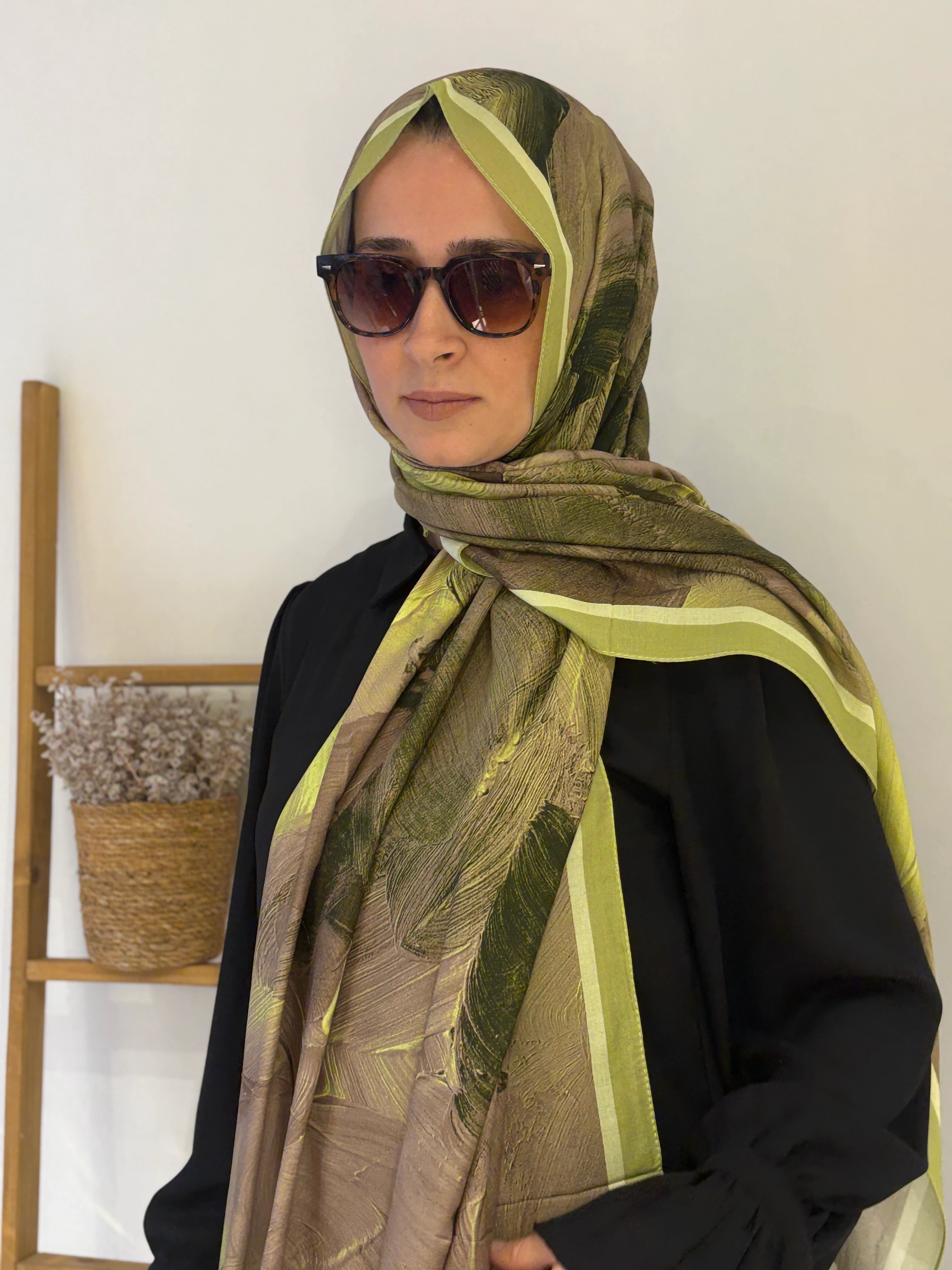 Şalland boohem Şal - Açık Gri-Yeşil