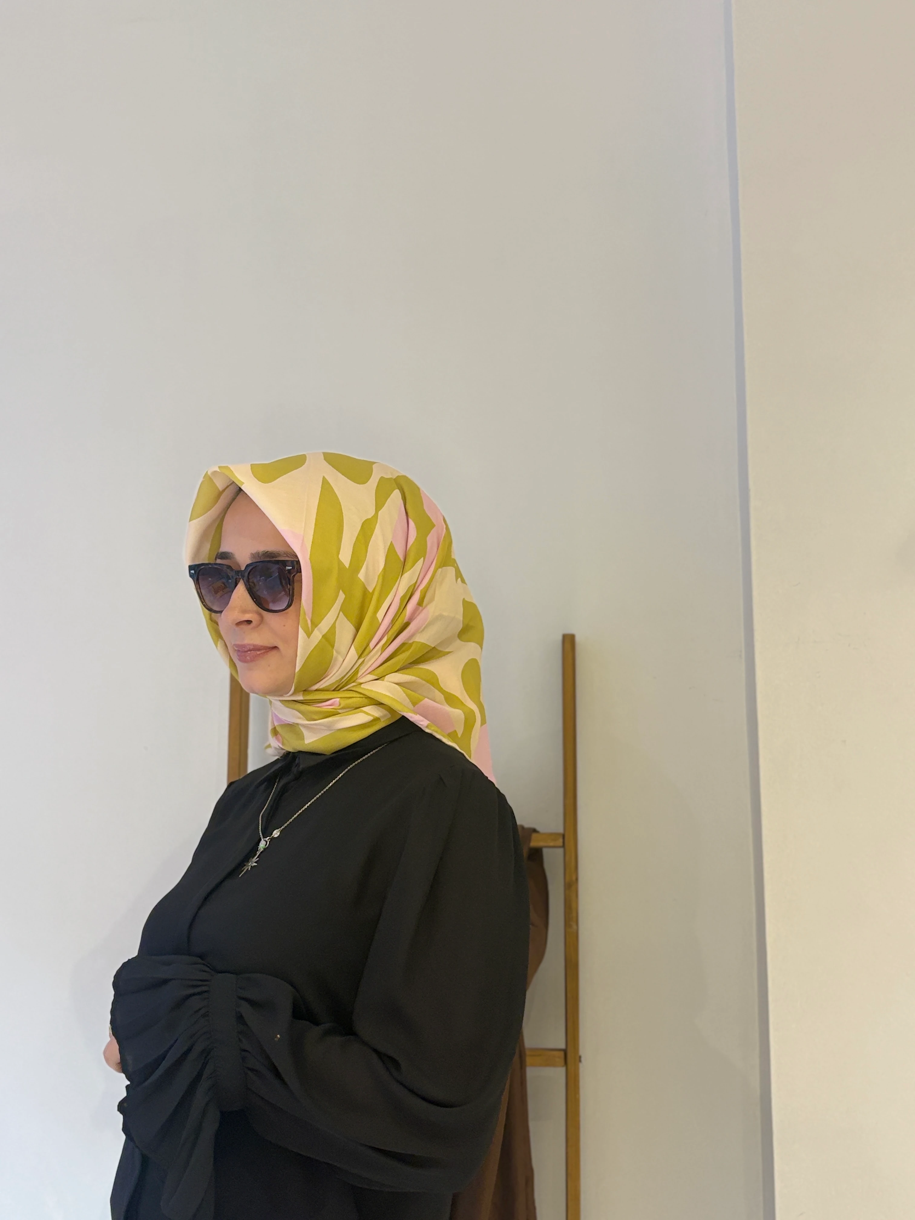 İpekhan Soft Eşarp - Yeşil-Pembe