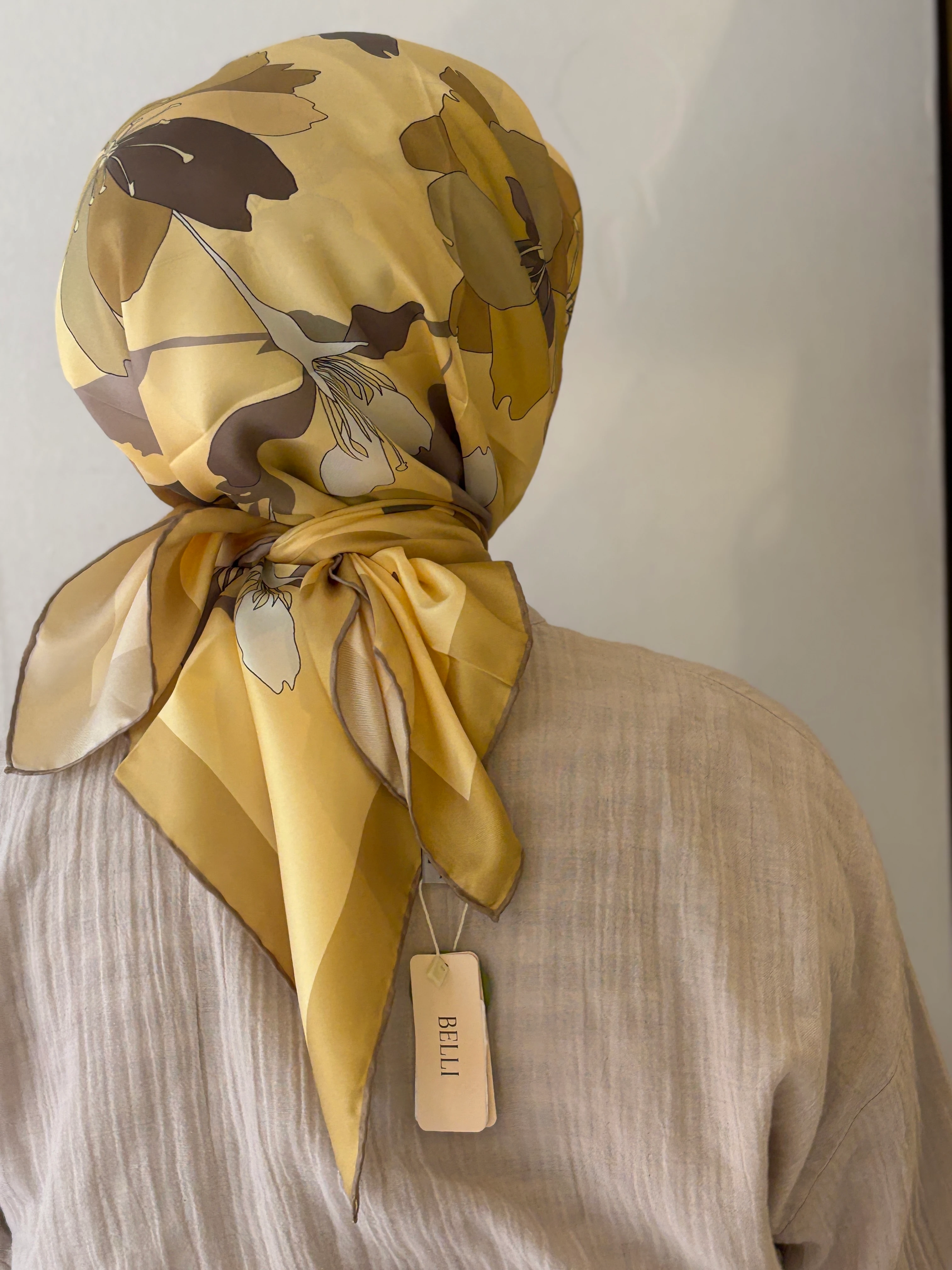 Belli Twill İpek Eşarp- 2025 Yaz - Tereyeğ Sarısı
