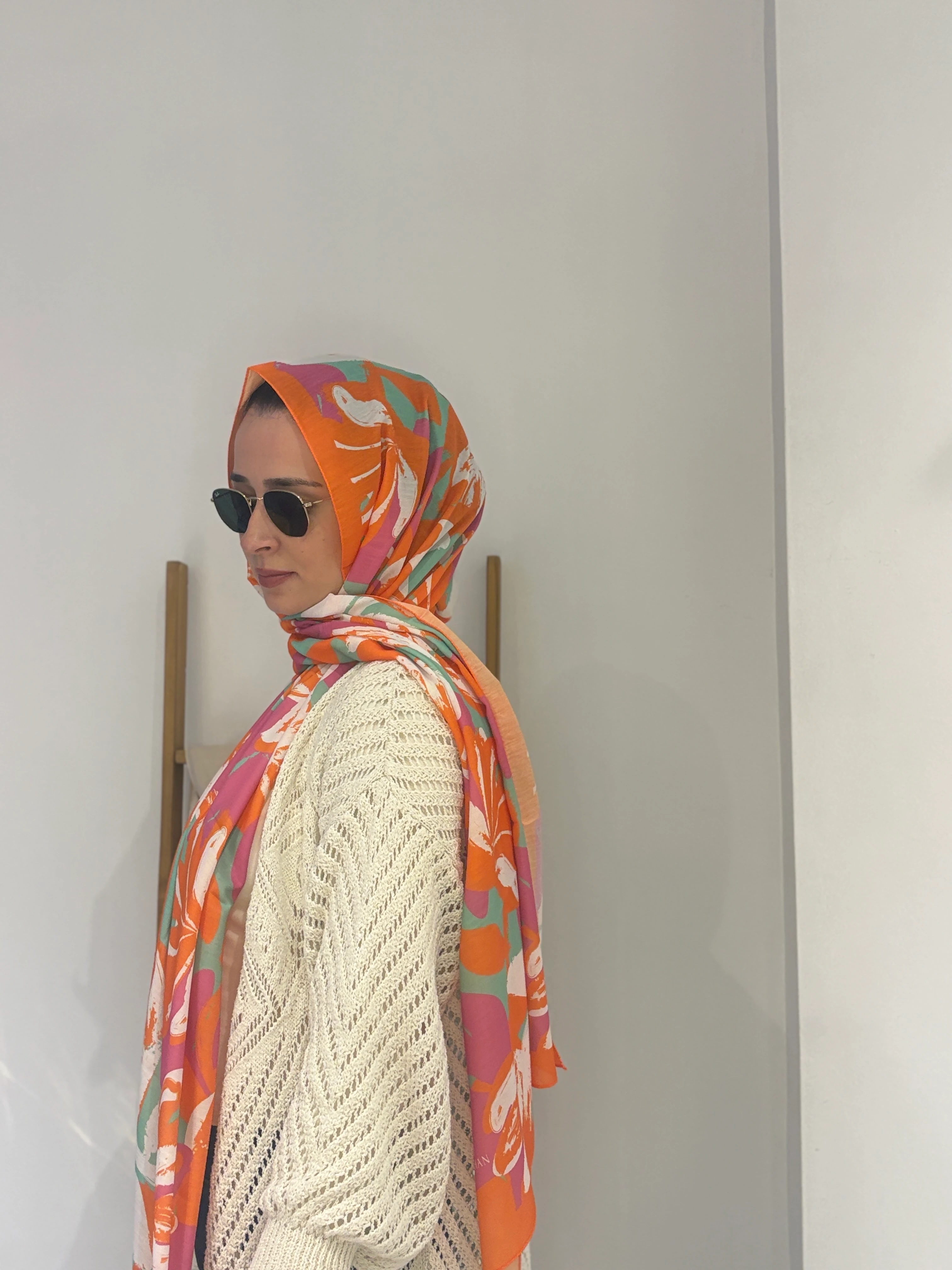 İpekhan Soft Şal - Turuncu-Yeşil