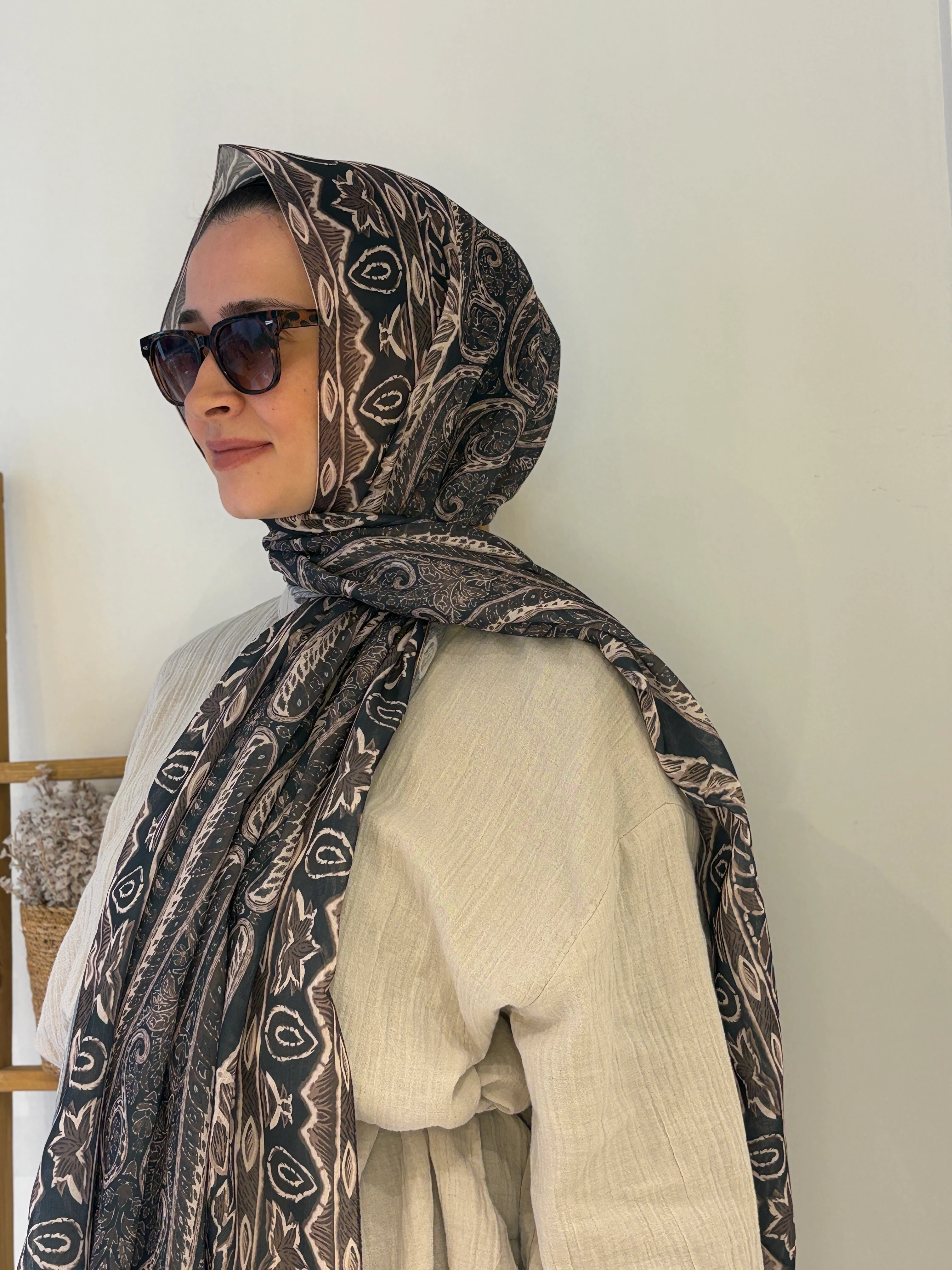 Locella Pamuk Vual  Şal - Yeşil