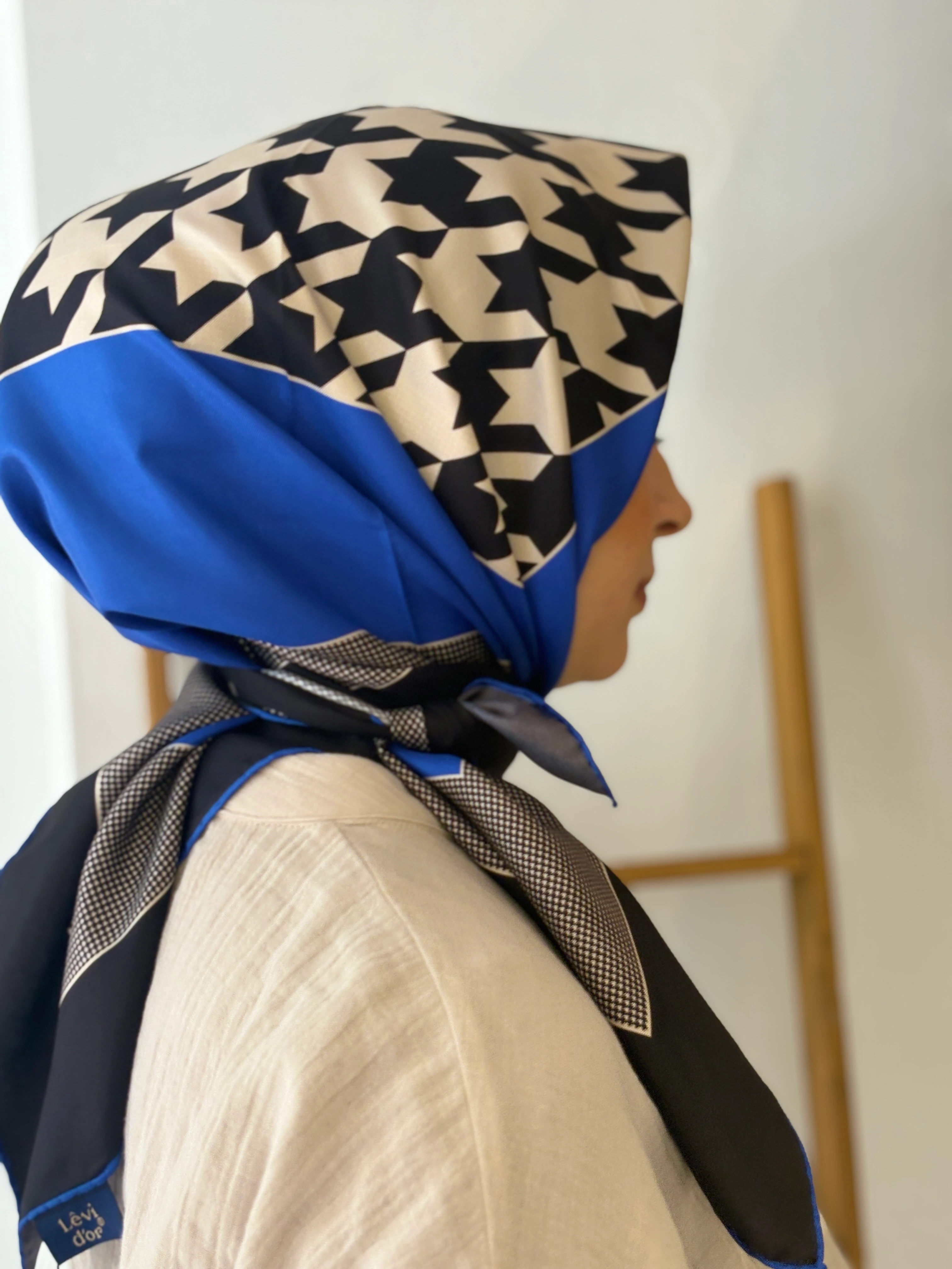 Levidor Twill İpek Eşarp - Mavi