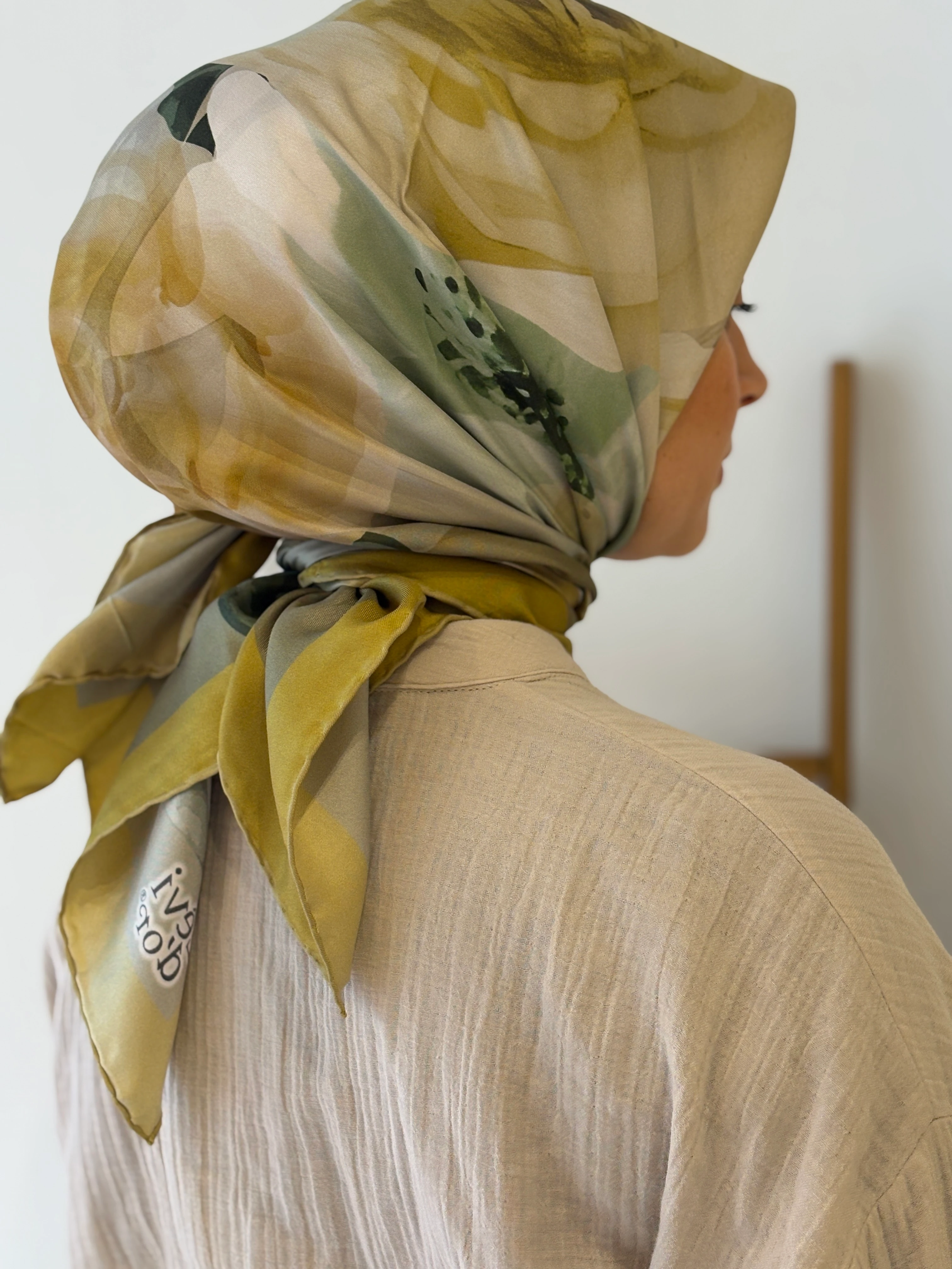 Levidor Twill İpek Eşarp - Yeşil