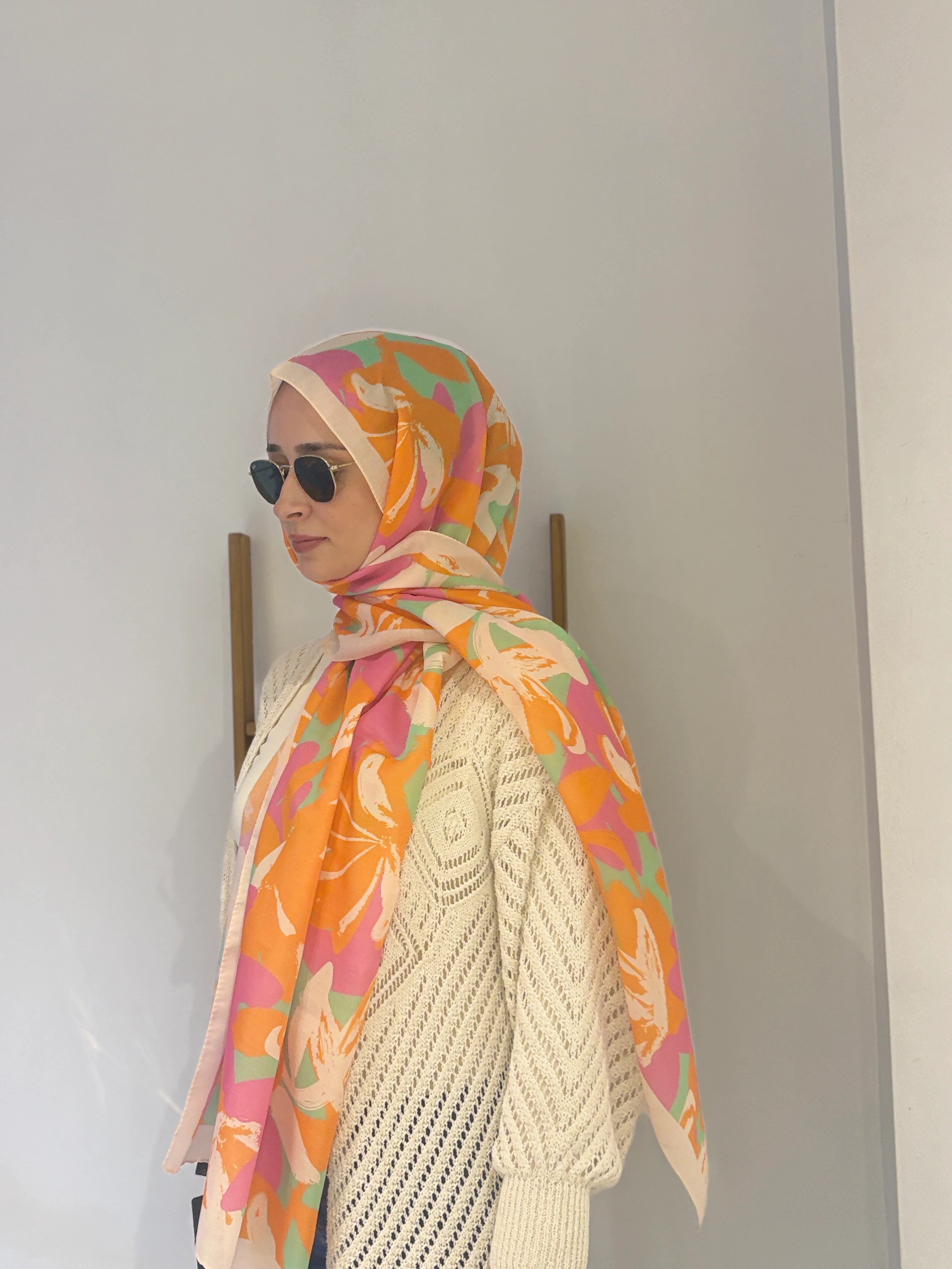 İpekhan Soft Şal - Yeşil-Turuncu