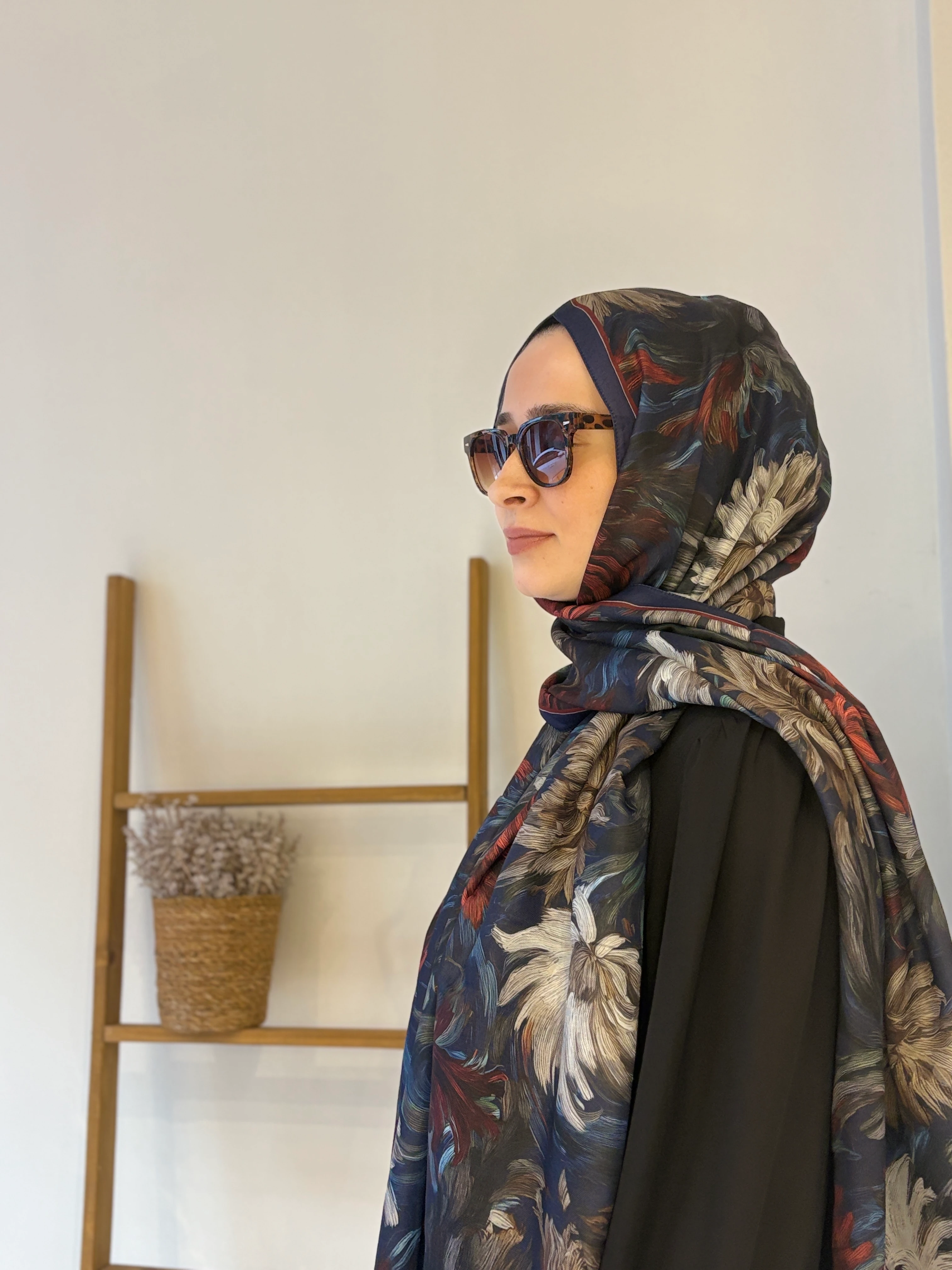 Locella Koza Şal - Lacivert-Kırmızı