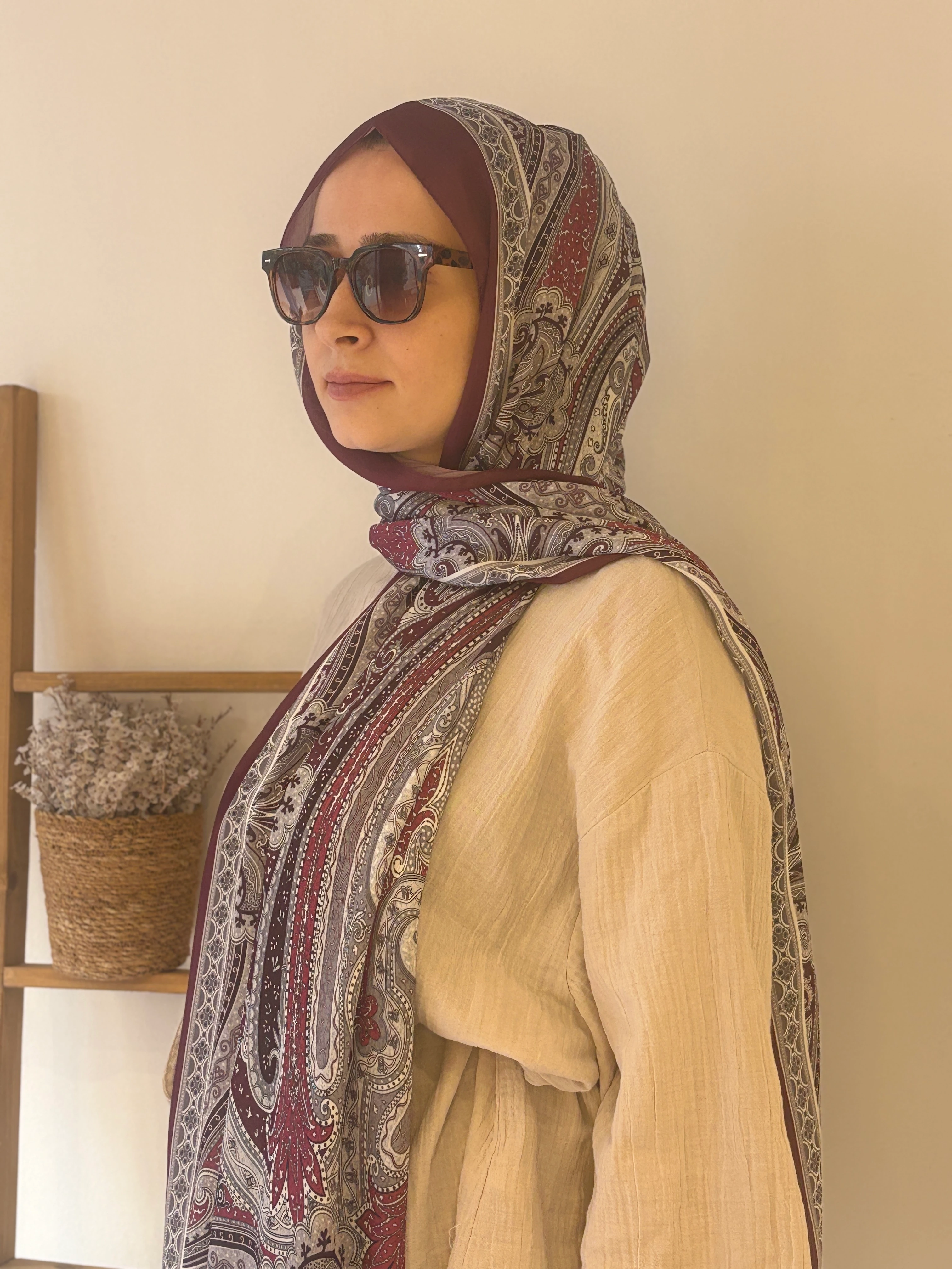 Five Brand Yoryo Şal - Bordo kırmızı