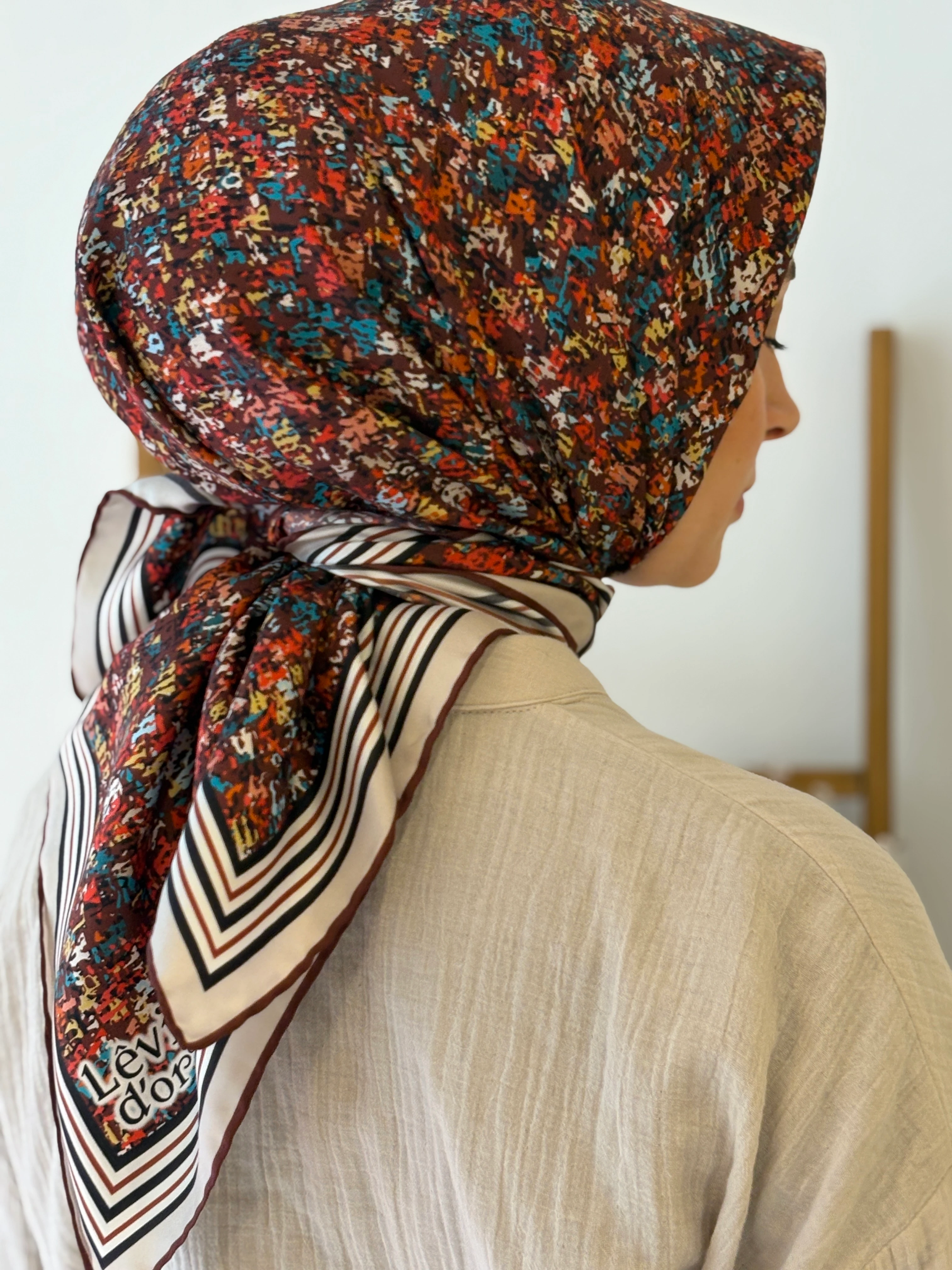 Levidor Twill İpek Eşarp - Kehverengi