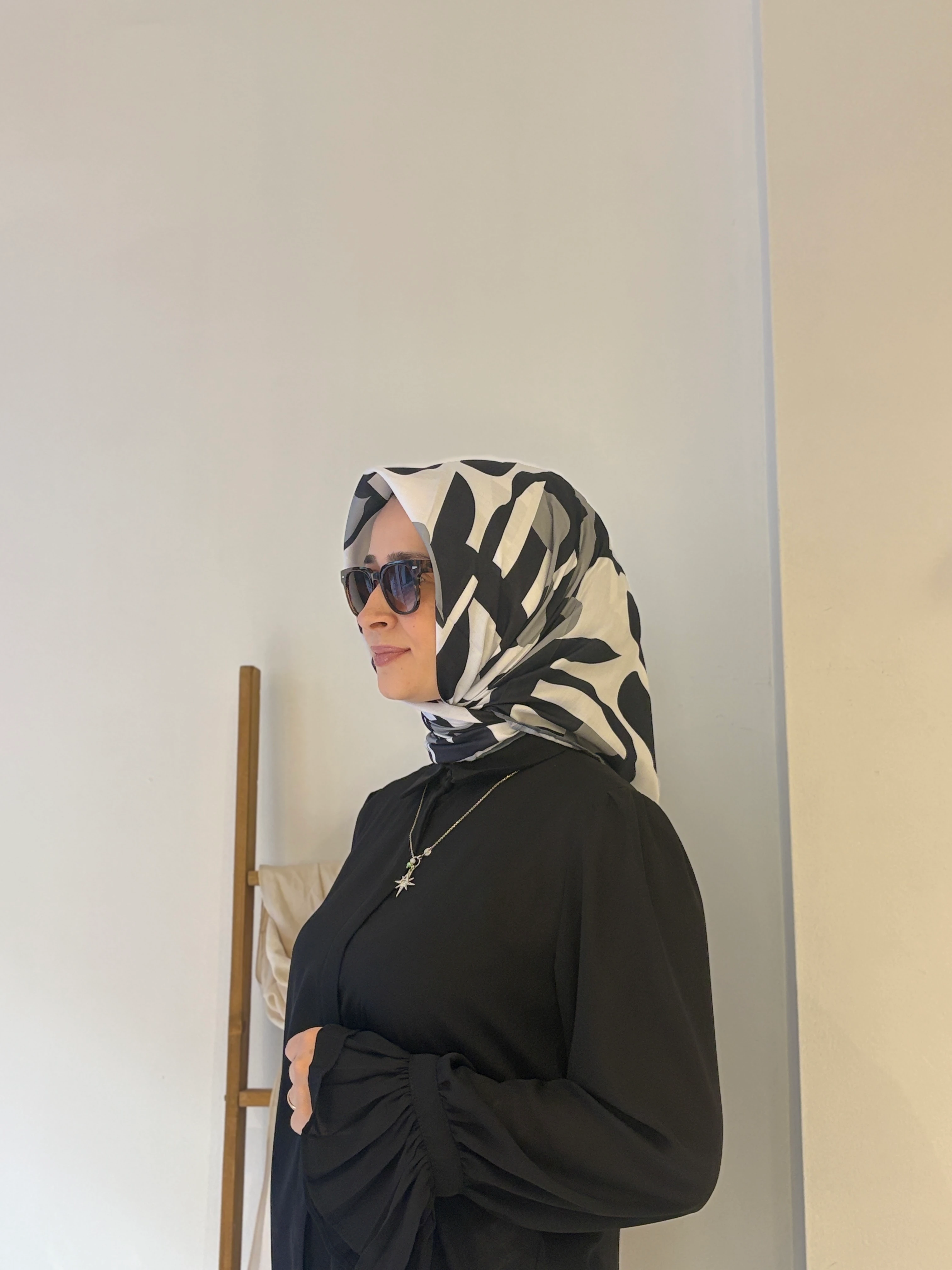 İpekhan Soft Eşarp - Gri-Siyah