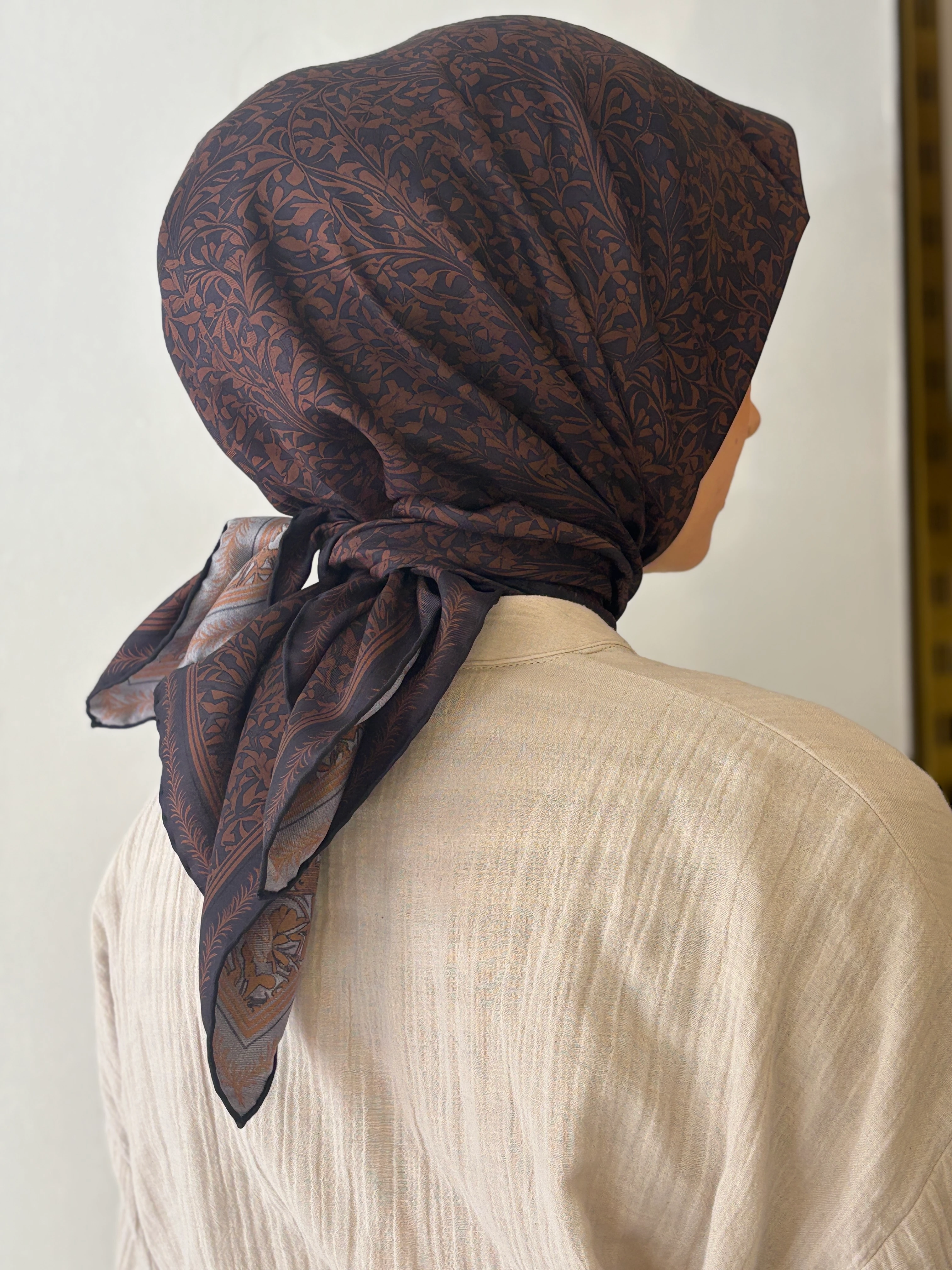 Silkhome Twill İpek Eşarp - Acı Kahve