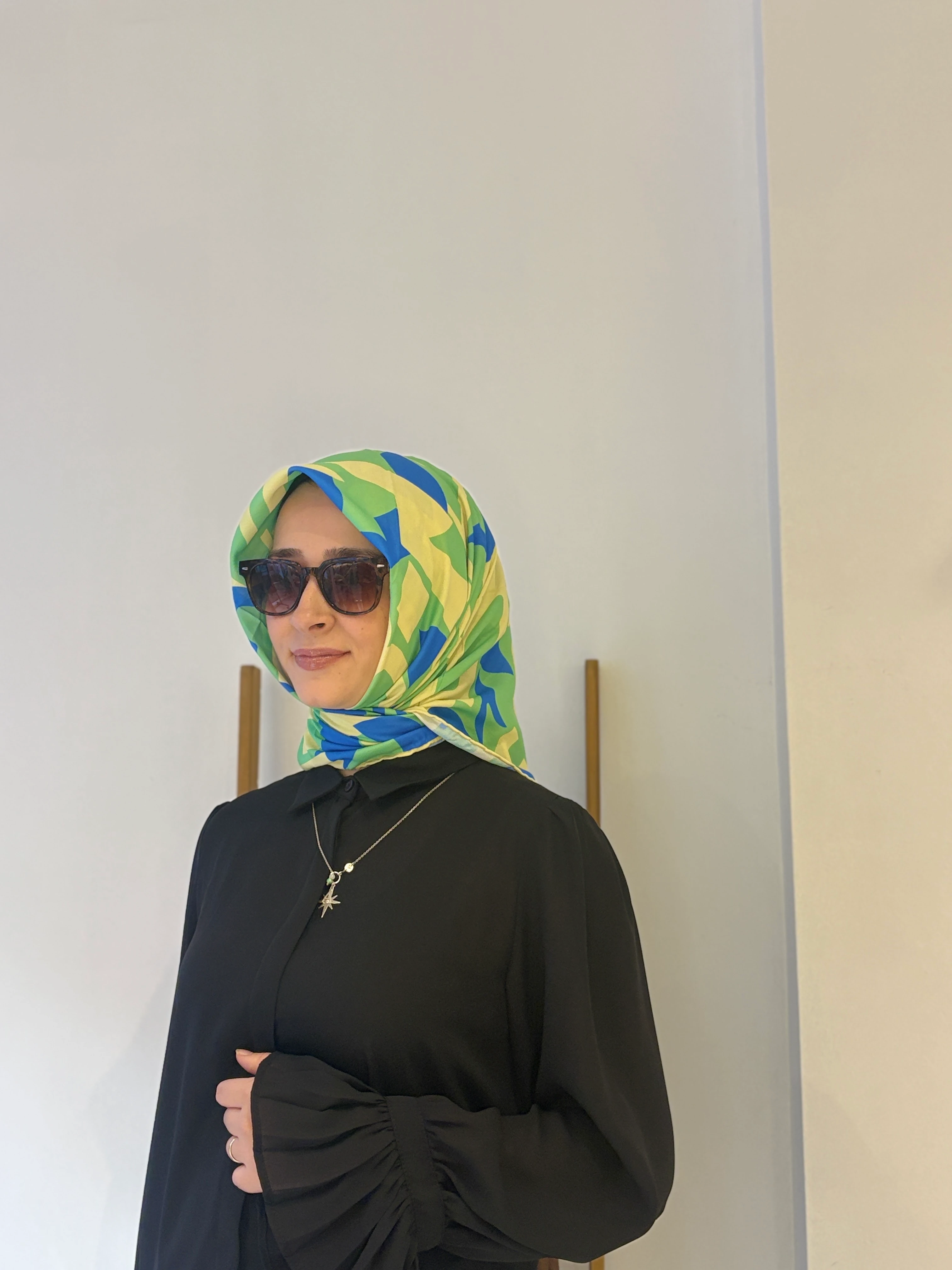 İpekhan Soft Eşarp - Yeşil-Mavi