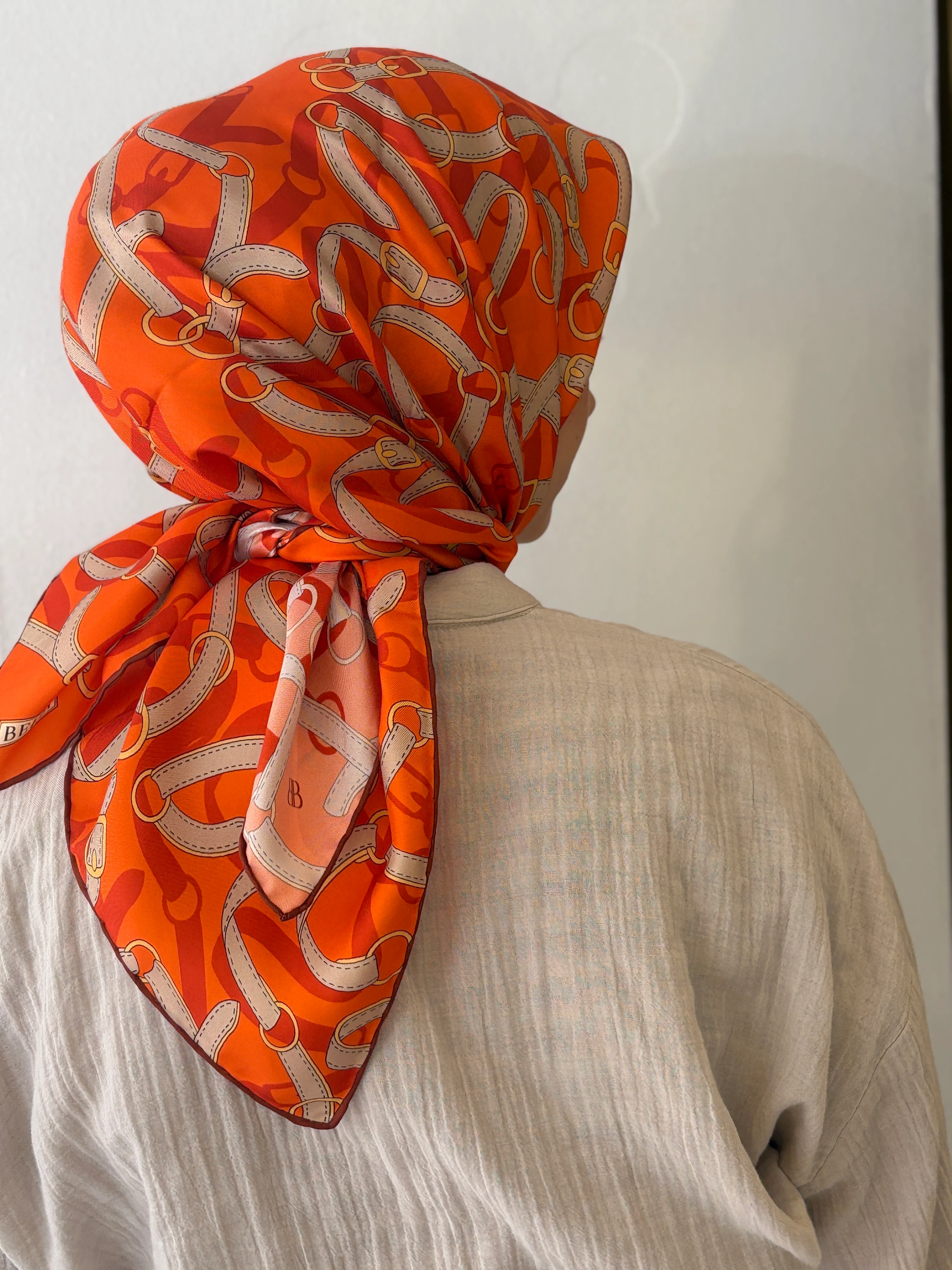 Belli Twill İpek Eşarp- 2025 Yaz - Turuncu