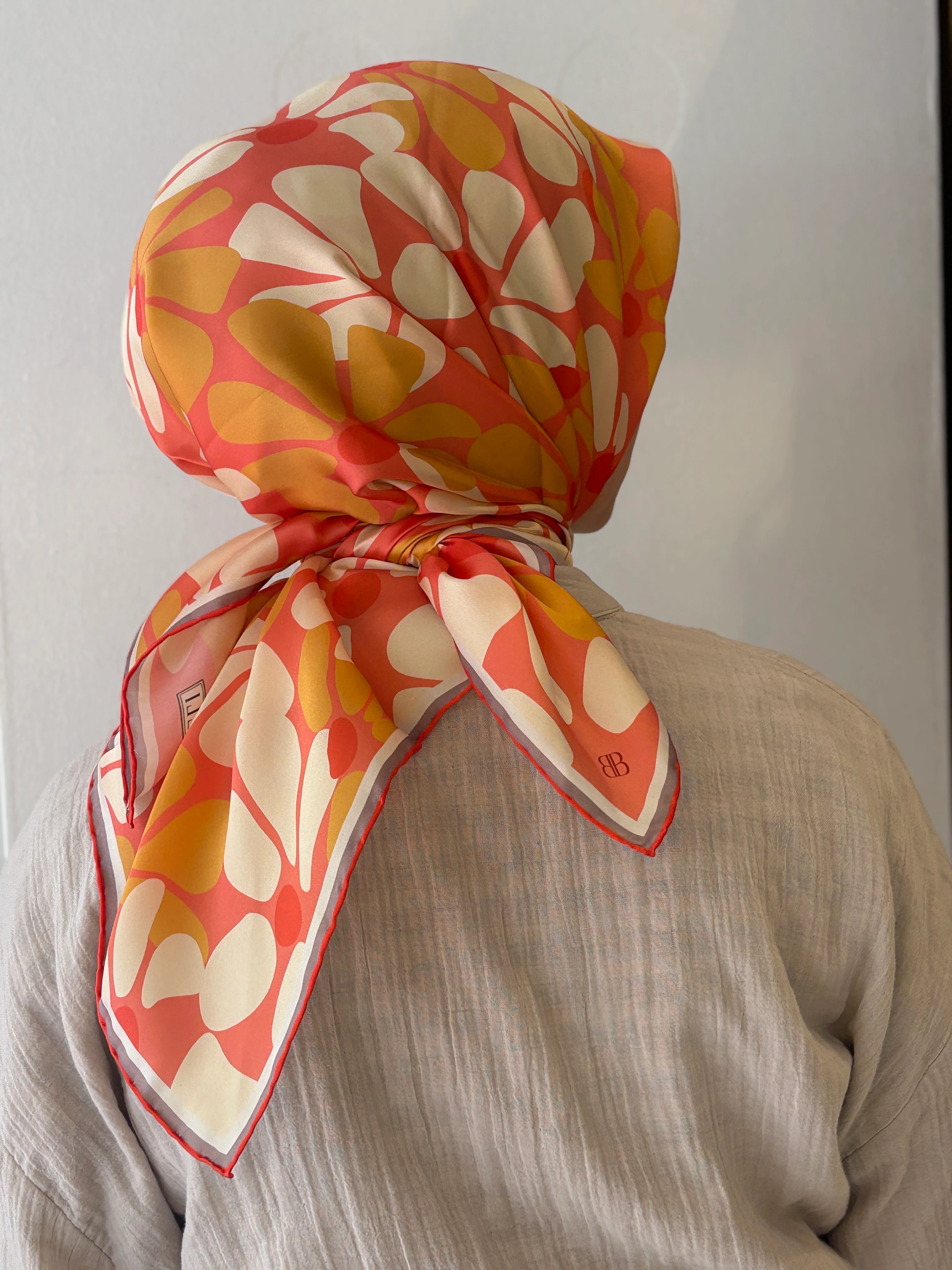 Belli Sura İpek Eşarp-Yaz 2025 - Turuncu