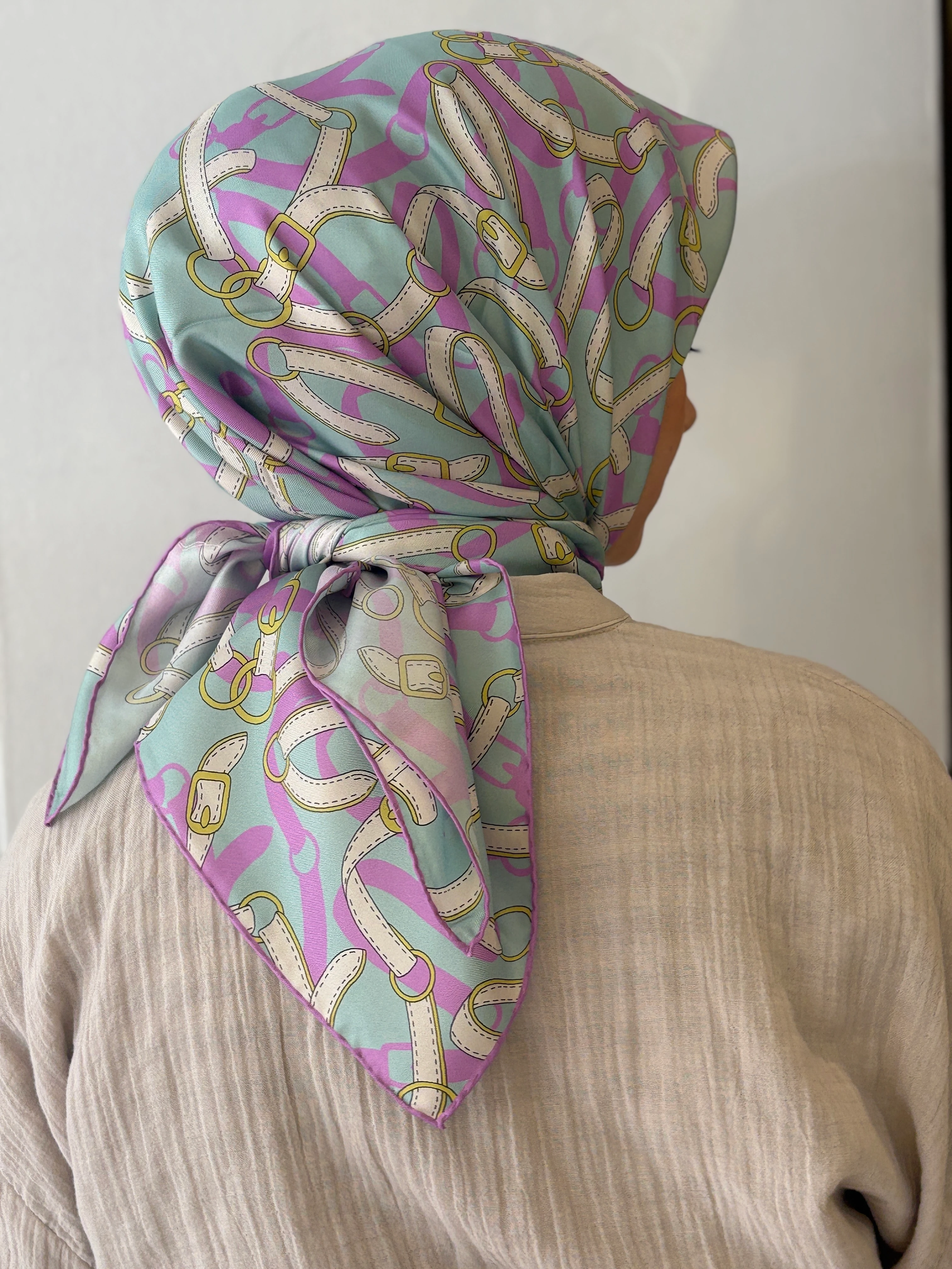 Belli Twill İpek Eşarp- 2025 Yaz - Lila