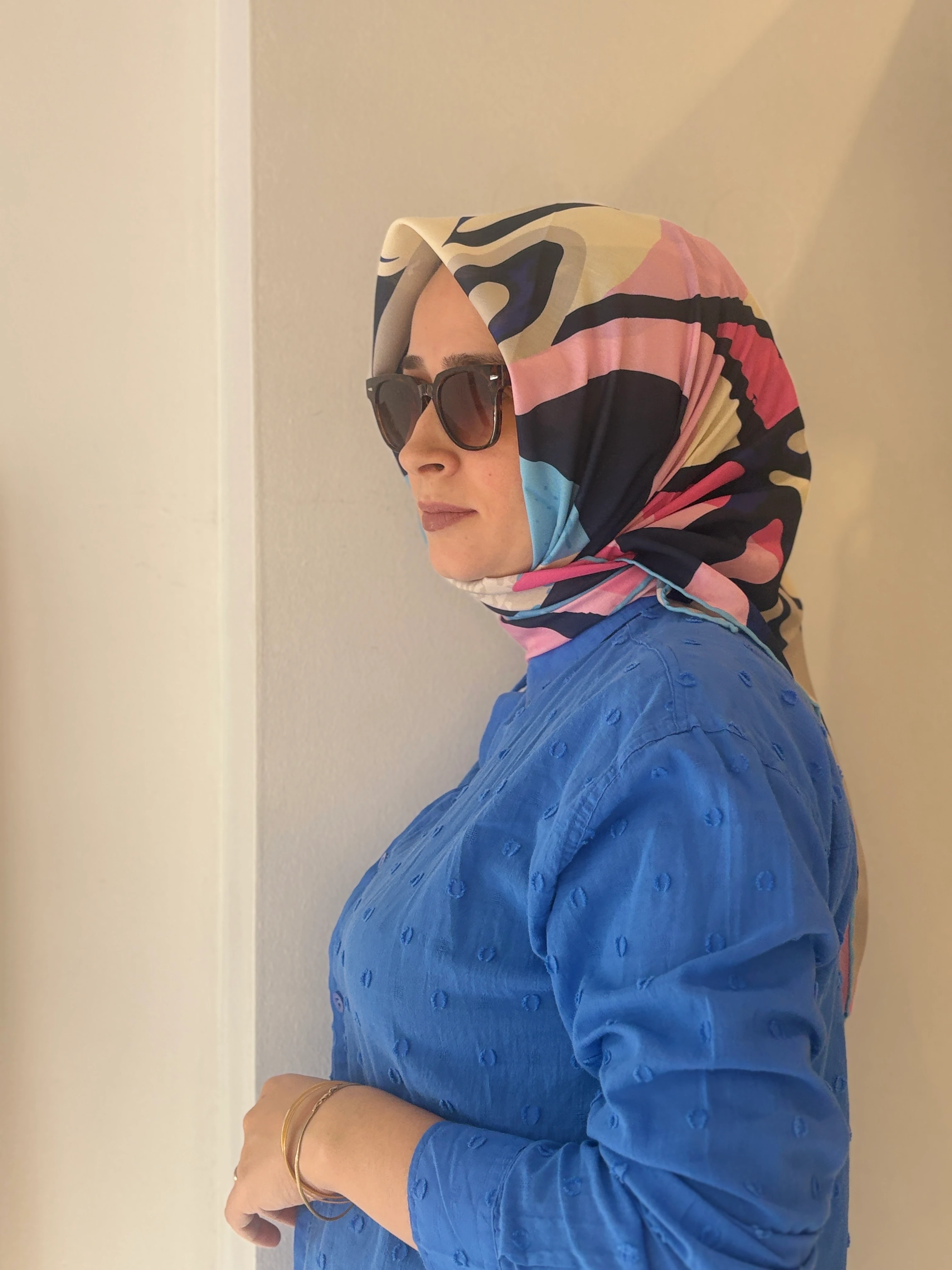 İpekhan Soft Eşarp - Pembe-Lacivert