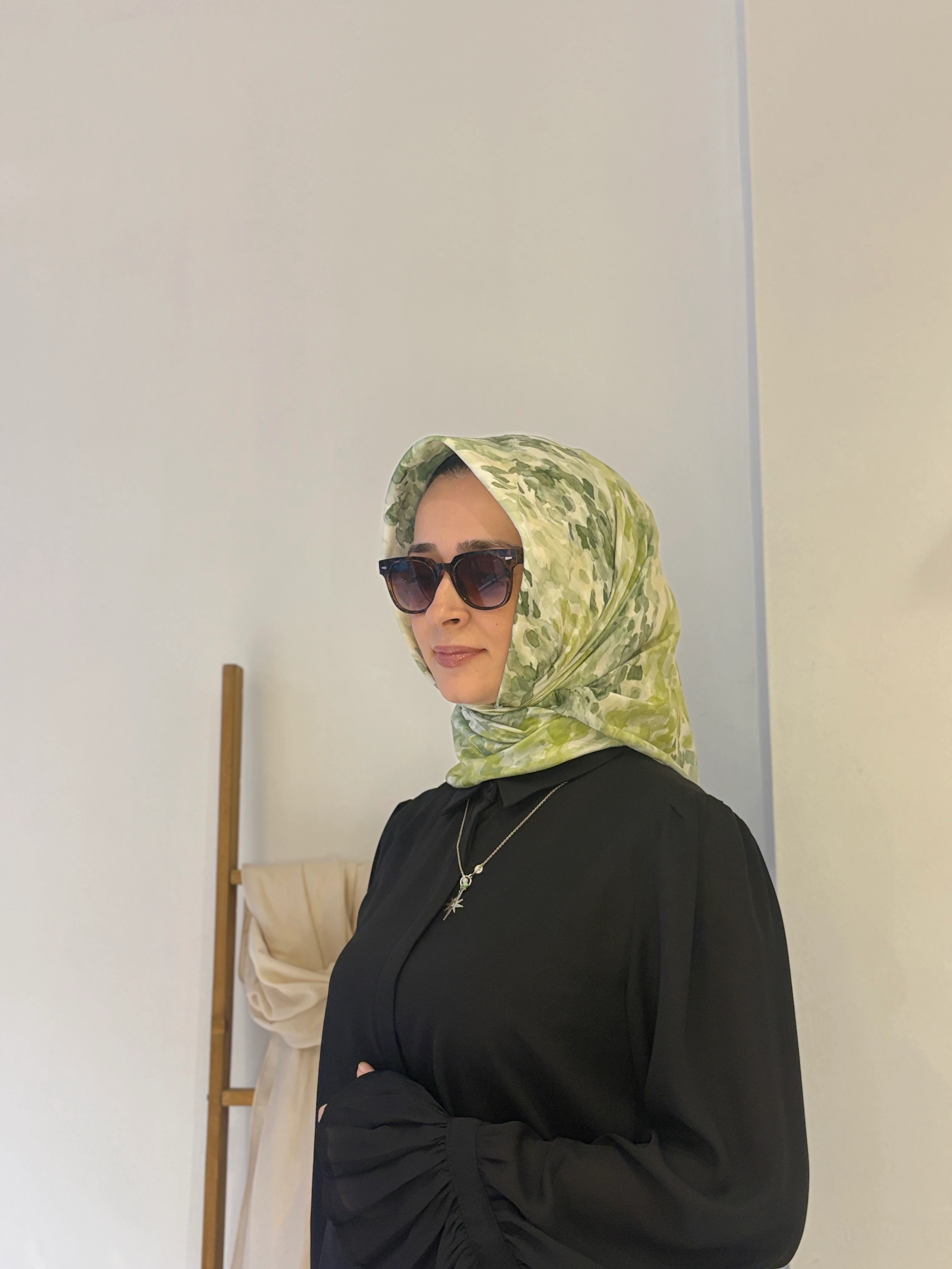 İpekhan Soft Eşarp - Açık Gri-Yeşil