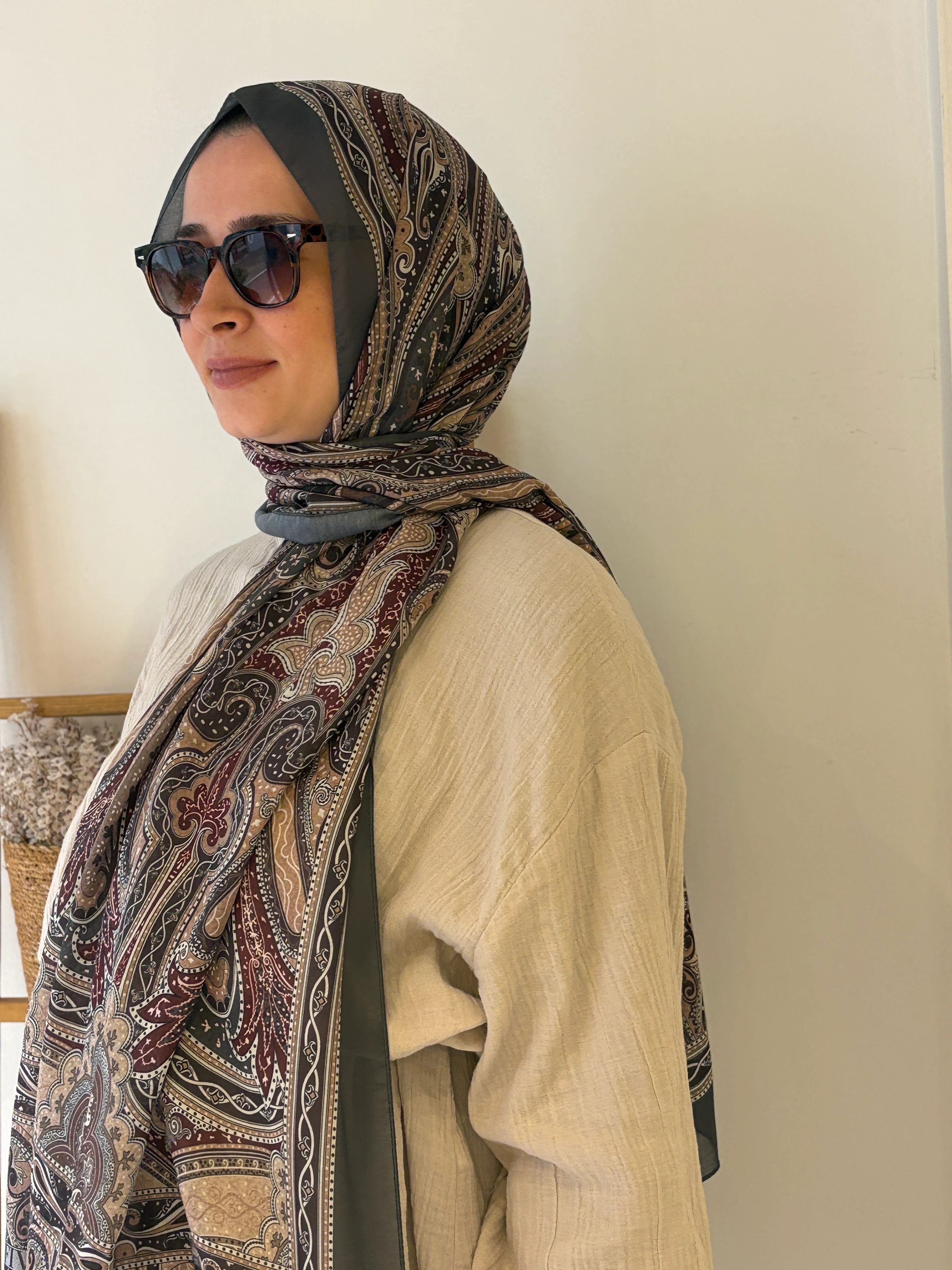 Five Confort Şal - Yeşil-Bordo