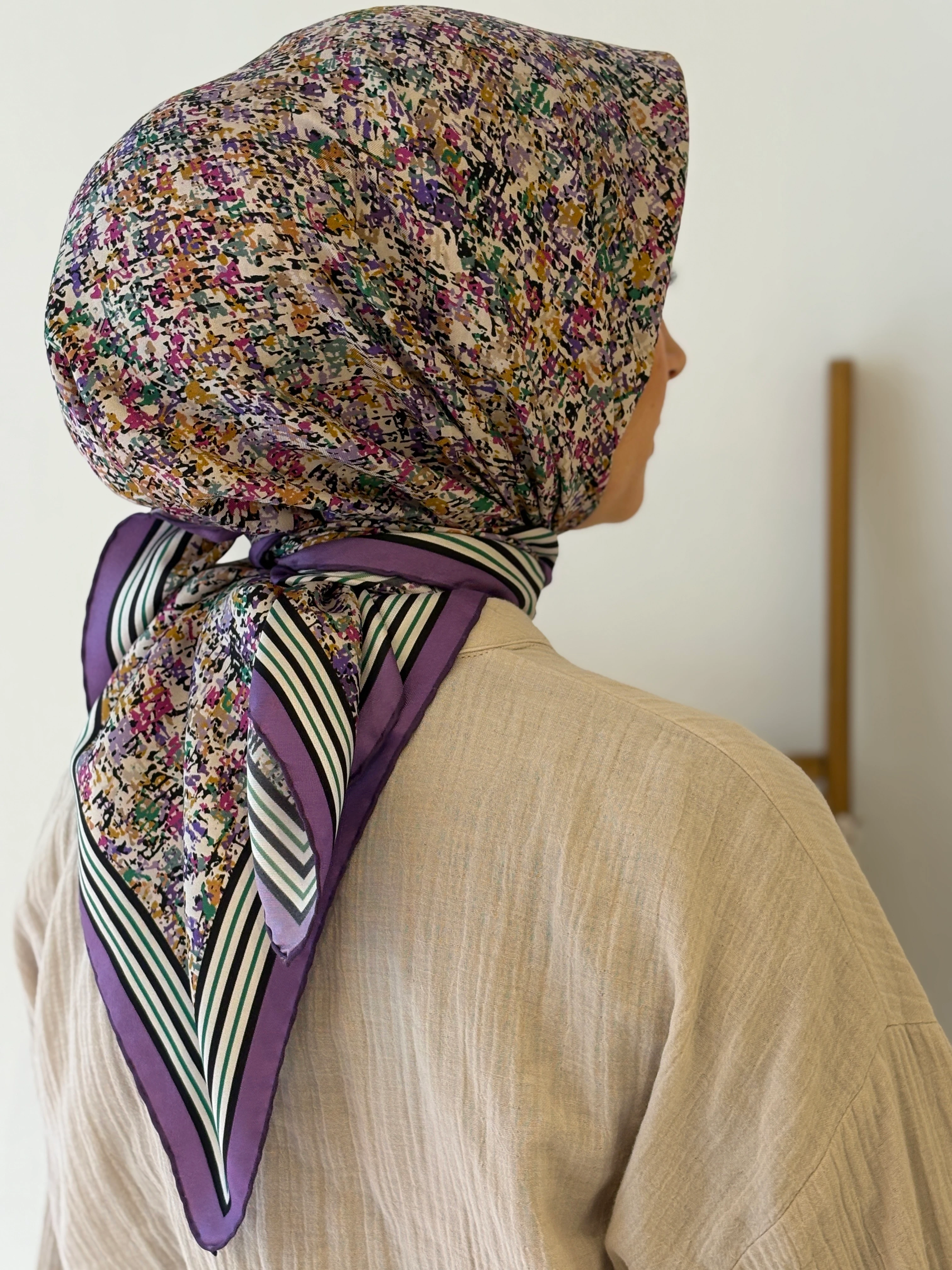 Levidor Twill İpek Eşarp - Mor