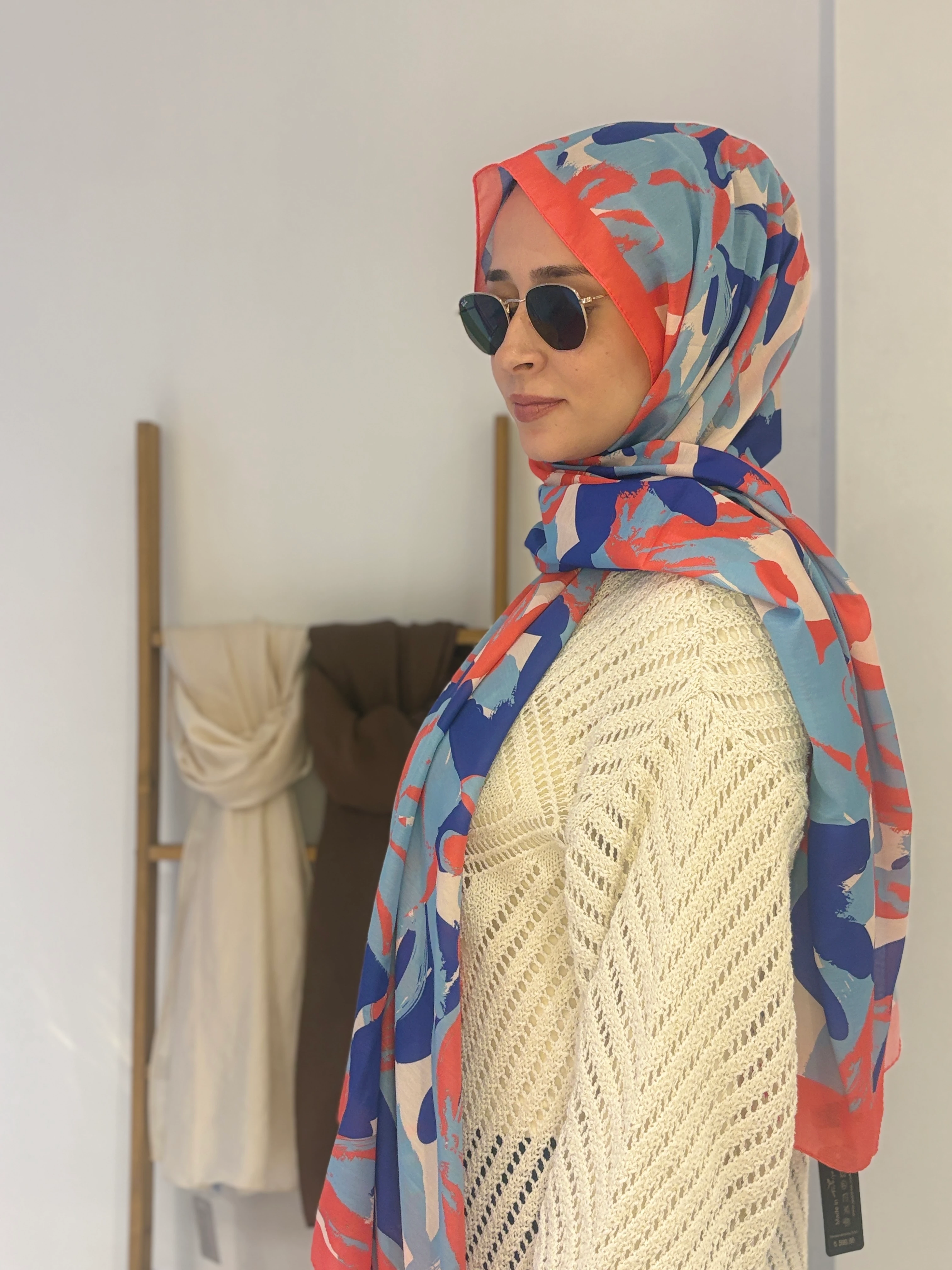 İpekhan Soft Şal - Mavi-Turuncu