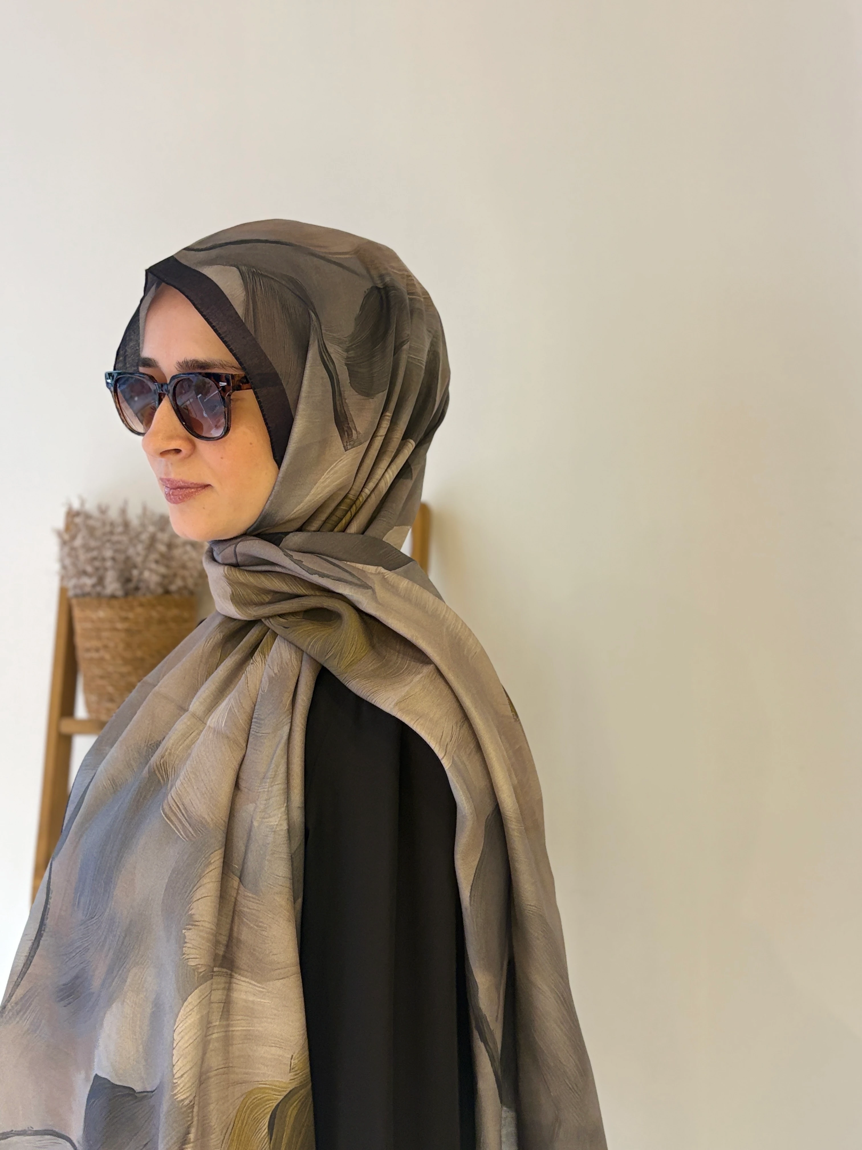 Locella Modal Şal - Yeşil-Bej